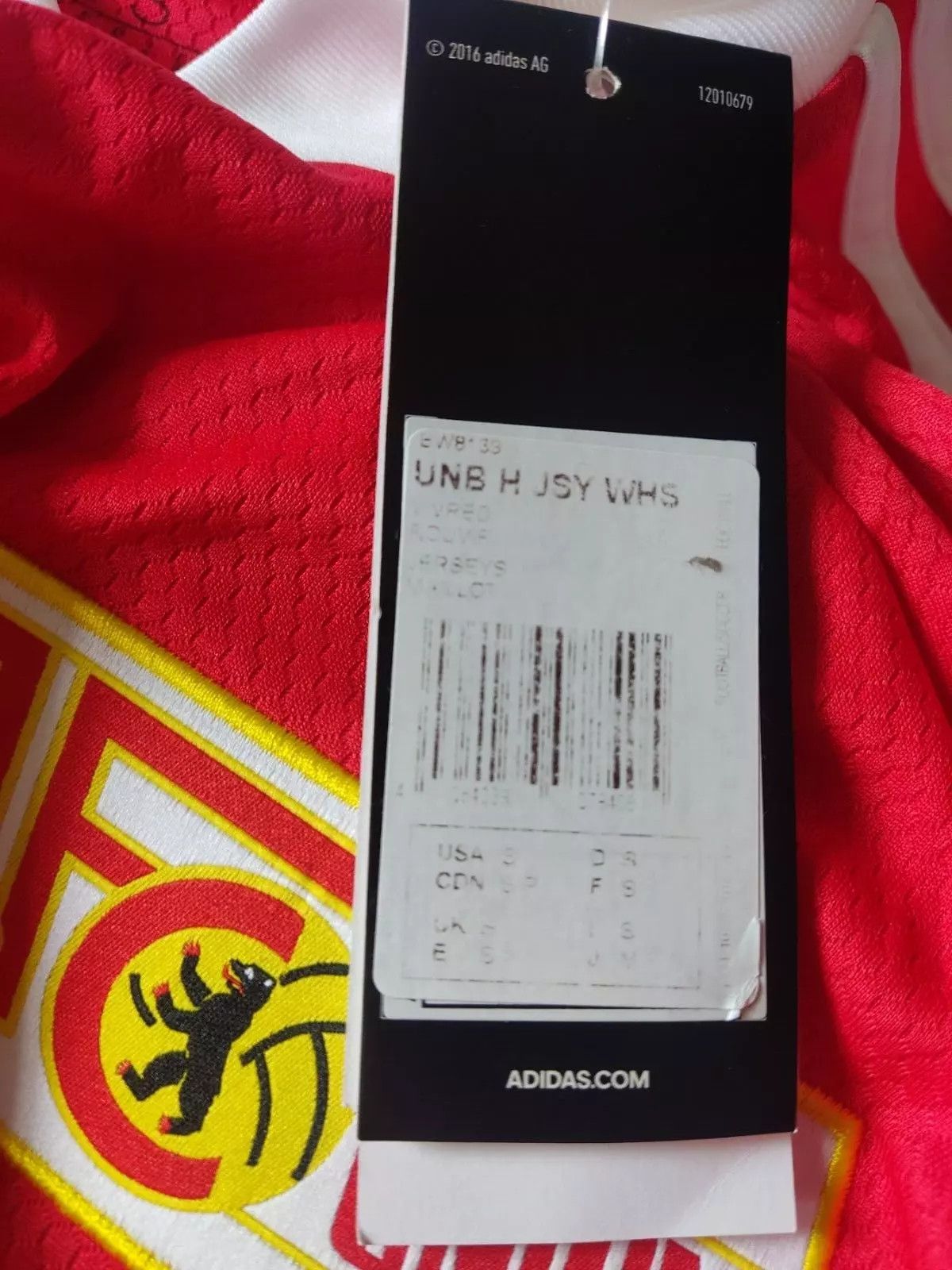 Adidas 1.FC Union Berlin HOME 2020 2021 Jersey Shirt Adidas Size US S / EU 44-46 / 1 - 3 Thumbnail