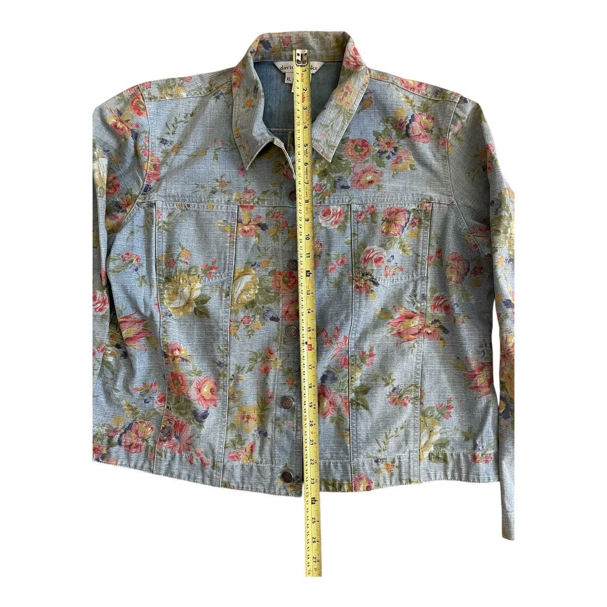 Other Vintage David Brooks Women's Floral Blue Denim Jacket Sz XL Size XL / US 12-14 / IT 48-50 - 8 Thumbnail