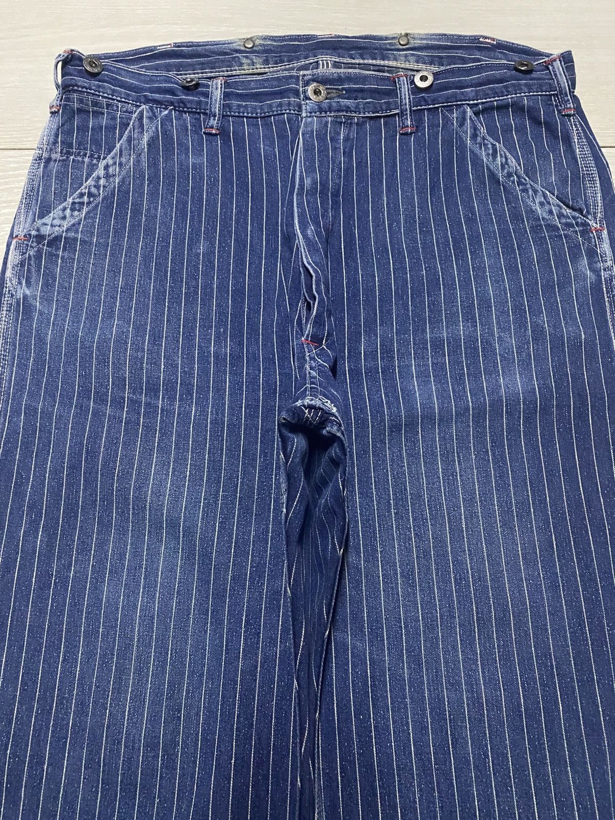 Warehouse & Co. Warehouse &Co Sanforized Hickory Carpenter Buckle Back Baggy Size US 35 - 3 Thumbnail