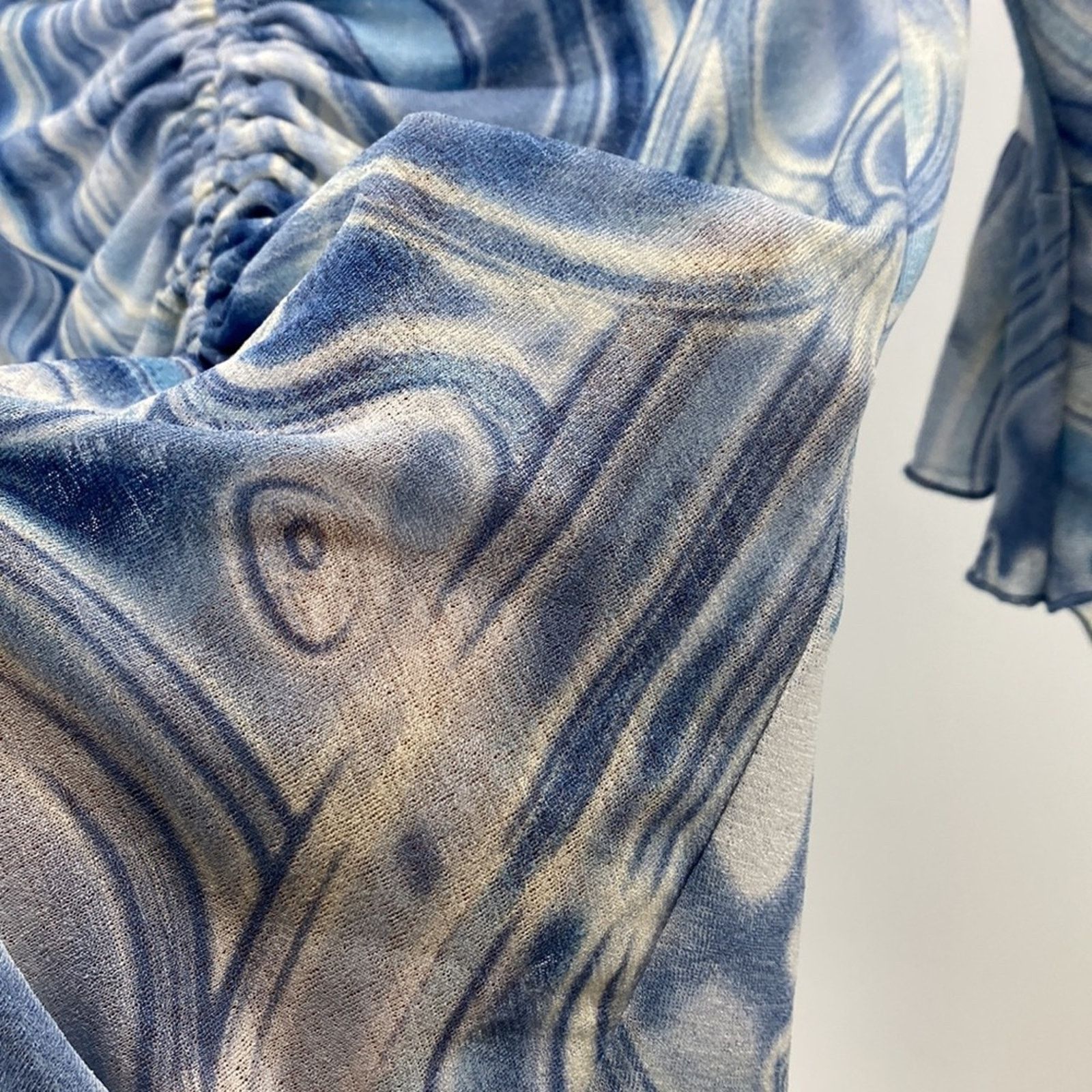 Other Retro Y2K marbled semi sheer adjustable top flowy sz S Size S / US 4 / IT 40 - 6 Thumbnail