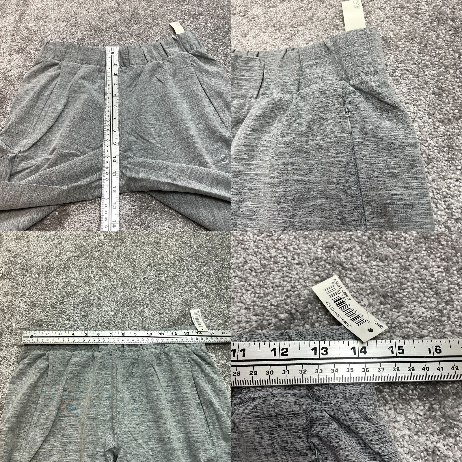 Vintage Coreio Pants Womens S Light Gray Elastic Waist Ankles Zip Pocket New NWT Size 28" / US 6 / IT 42 - 8 Thumbnail