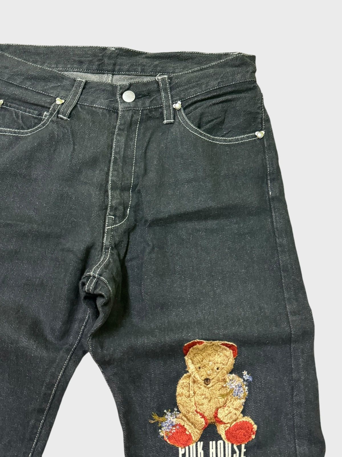 Japanese Brand × Pink House VTG Pink House Embroidered Bear Denim Jeans Size US 29 - 5 Thumbnail
