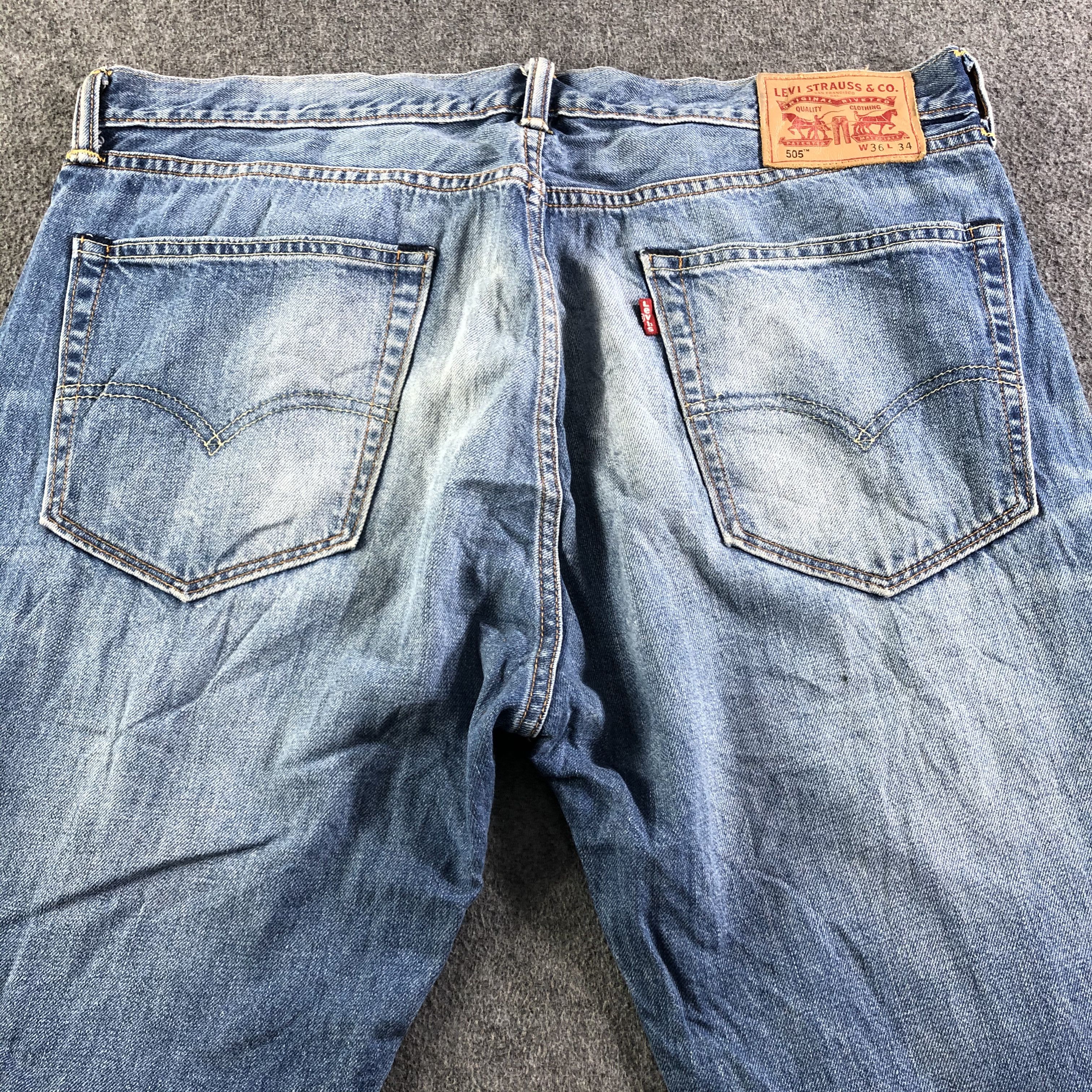 Levi's Vintage Blue Wash Levis 505 Jeans-J3318 Size US 38 / EU 54 - 4 Thumbnail