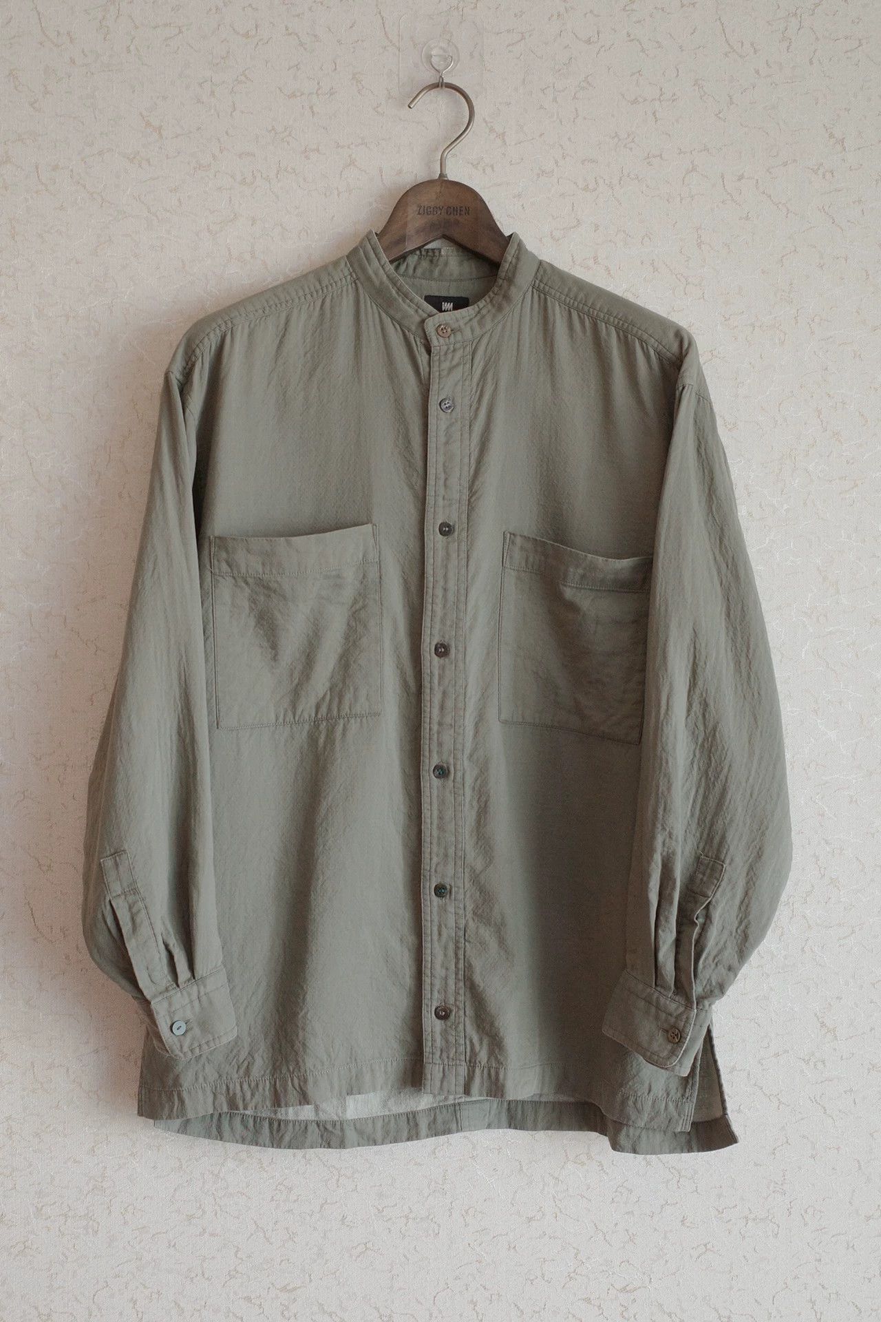 Issey Miyake Issey Miyake 90s Slate Green Collarless Shirt Size US S / EU 44-46 / 1 - 1 Thumbnail
