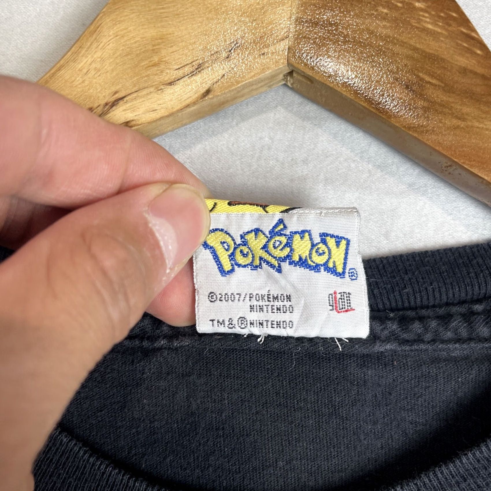 Nintendo Pokemon Shirt Mens Small Black Giant Nintendo Turtwig Chimchar Piplup Y2K 2007 Size US S / EU 44-46 / 1 - 7 Thumbnail