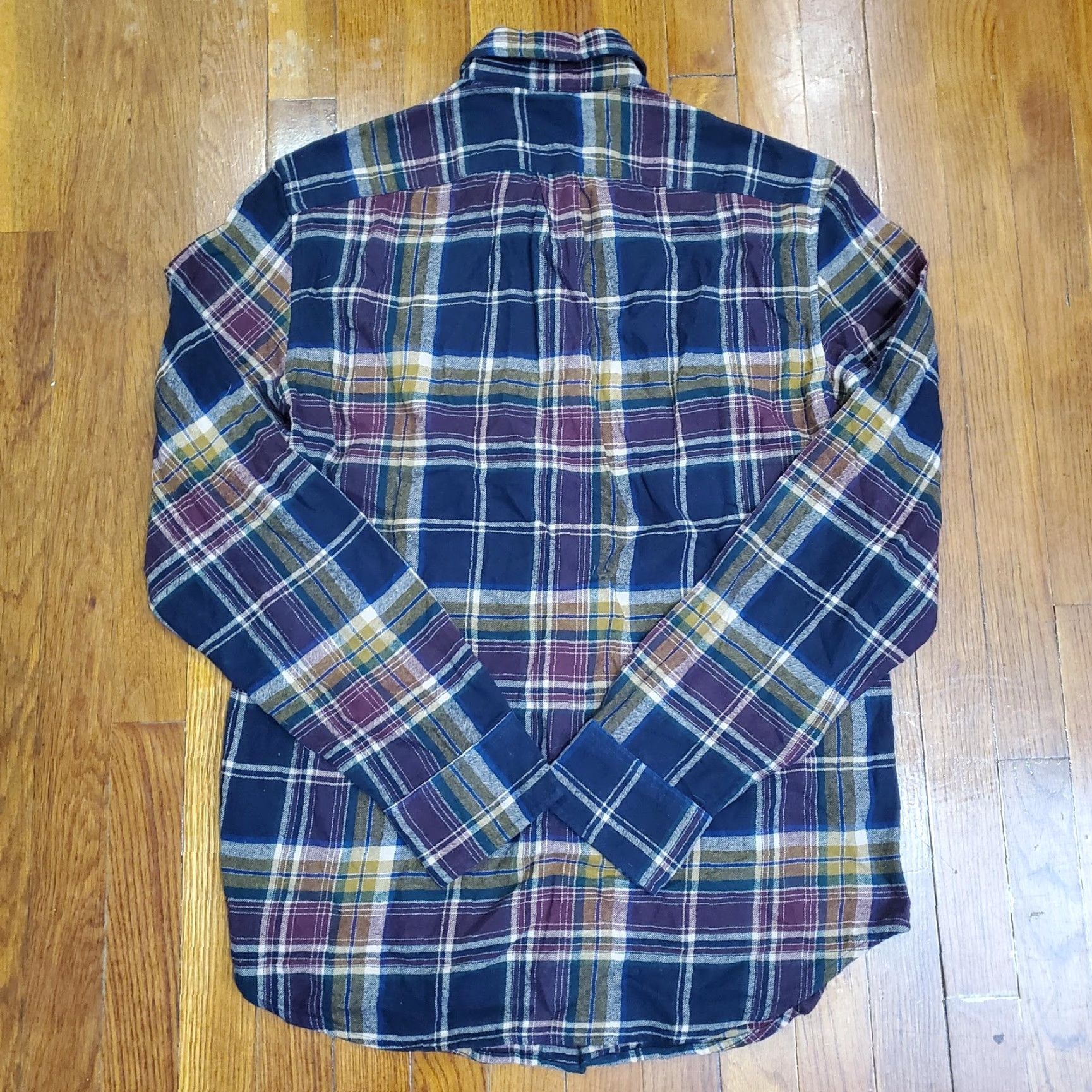 J.Crew J.Crew Flannel Shirt Mens M Navy Burgundy Plaid Button-Down Classic Fit Shirt Size US M / EU 48-50 / 2 - 7 Thumbnail