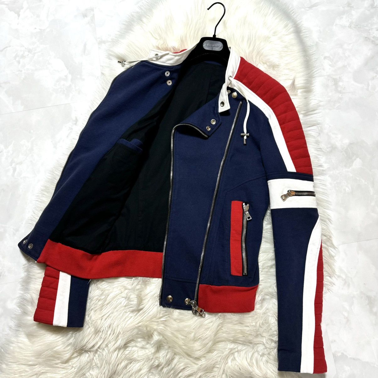 Balmain Collection Model Balmain Homme Multi-Zip Biker Sweat Jacket Size US S / EU 44-46 / 1 - 9 Thumbnail