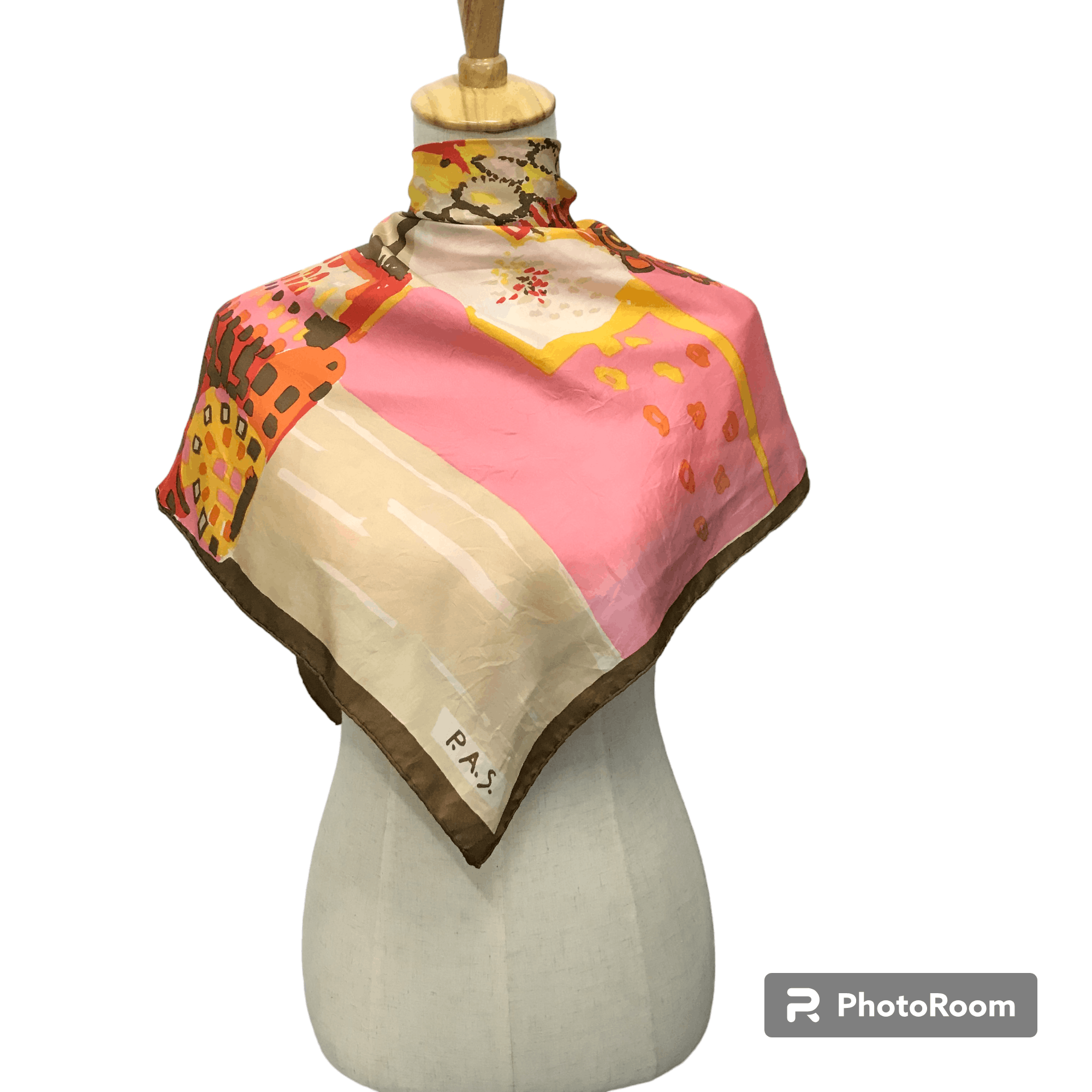 Japanese Brand Vintage P. A. S. Silk Scarf M119 Size ONE SIZE - 1 Thumbnail