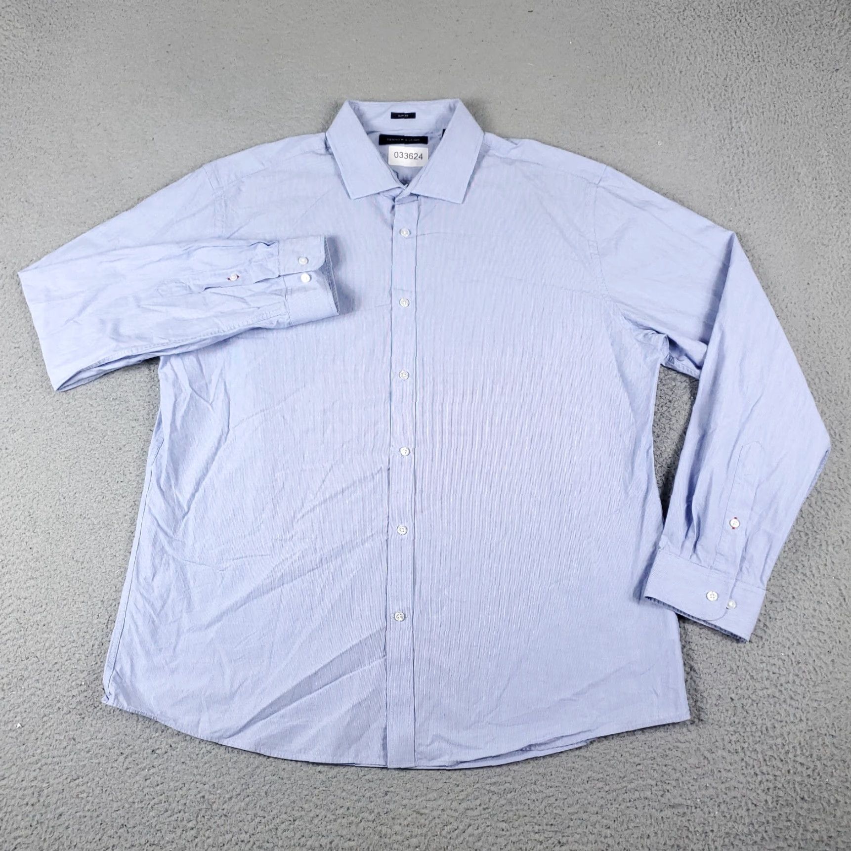 Tommy Hilfiger Tommy Hilfiger Men's XL Blue Solid Casual Button-Up Long Sleeve Shirt Size US XL / EU 56 / 4 - 2 Thumbnail