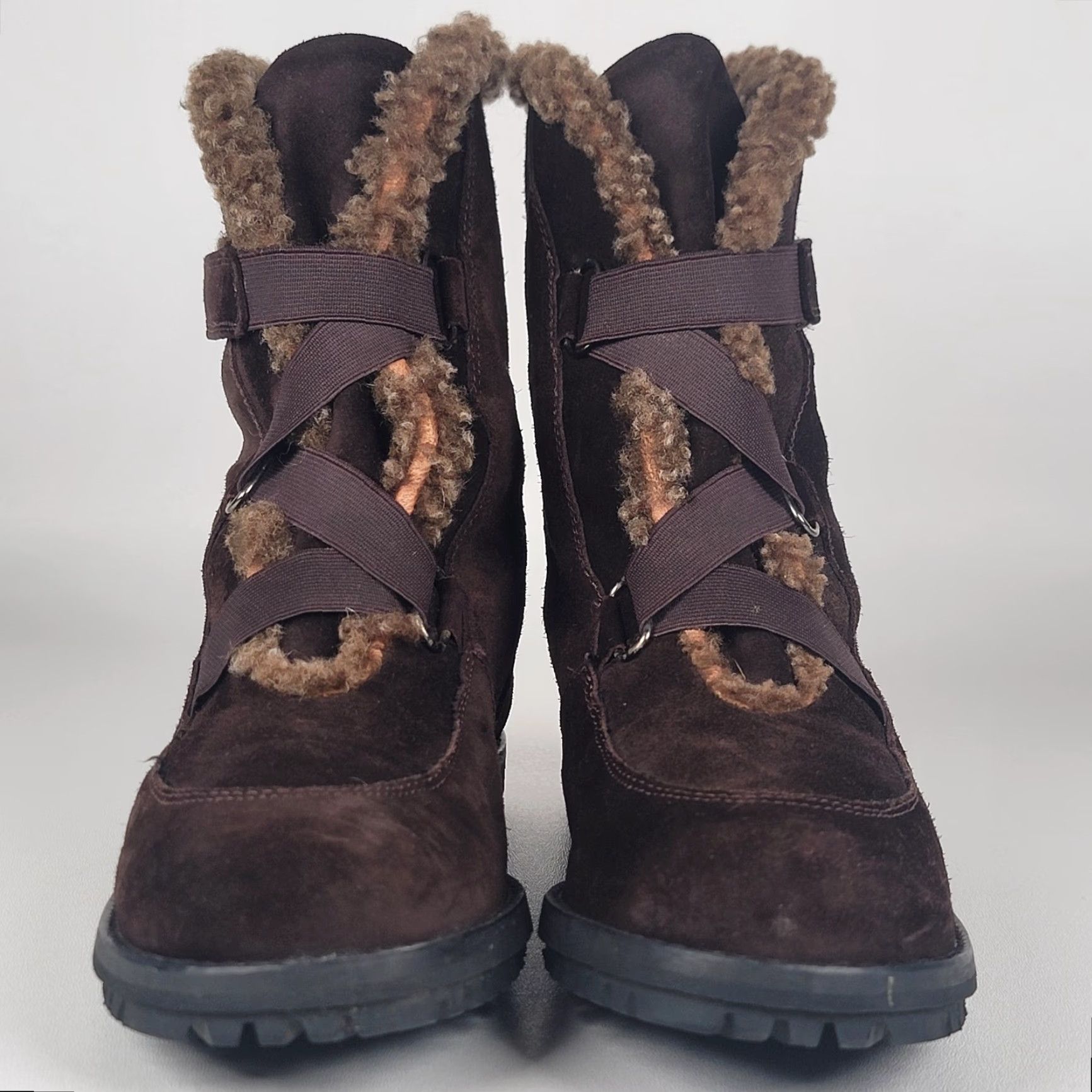 Stuart Weitzman Stuart Weitzman Boots Womens 8.5 Brown Suede Ankle Bootie Faux Fur Lined Buckle Comfortable Rubber Sole Winter Womens Size US 9 / IT 39 - 2 Thumbnail