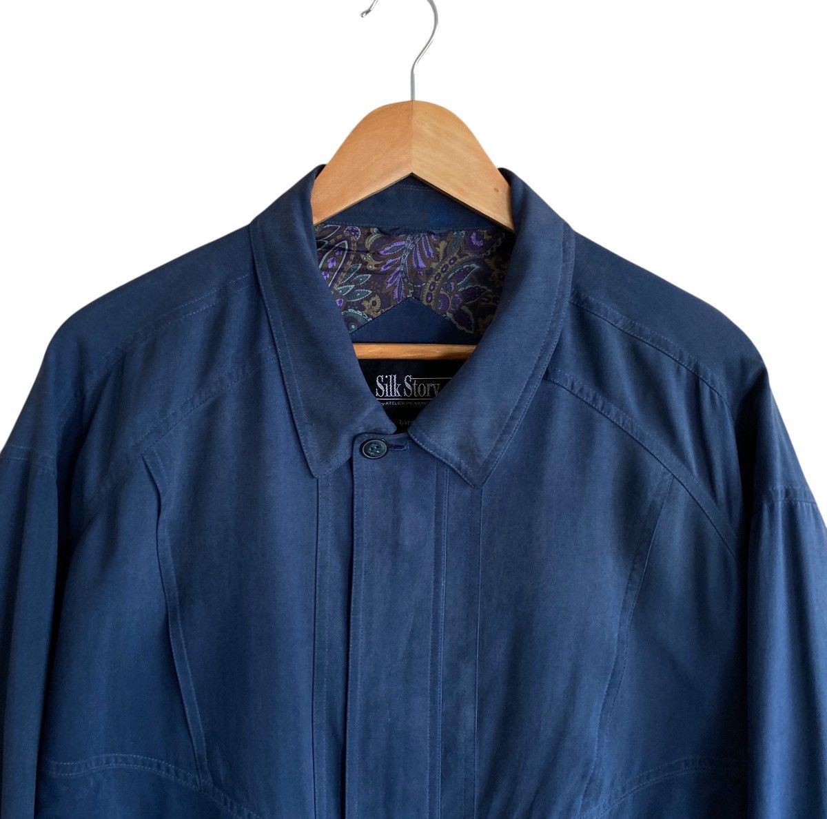 Vintage Vintage Brand Silk Story 100% Silk Bomber Jacket 1990s Size US L / EU 52-54 / 3 - 7 Thumbnail