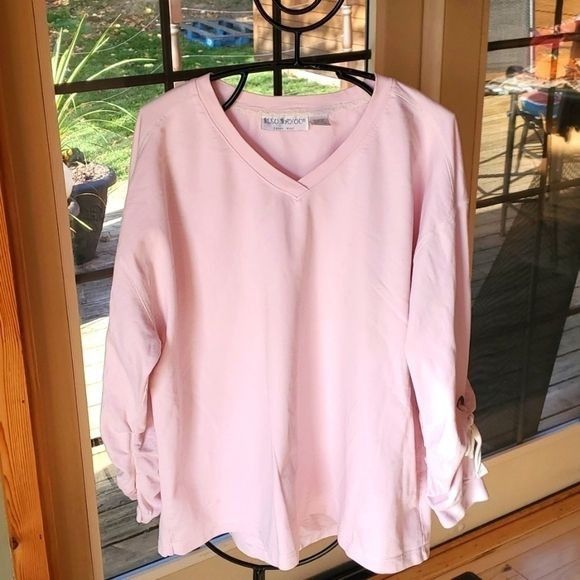 Vintage Bleu Bayou Long Slv Pink Tied Back & Sleeves Vneck Sz. XL Sw Size XL / US 12-14 / IT 48-50 - 1 Thumbnail