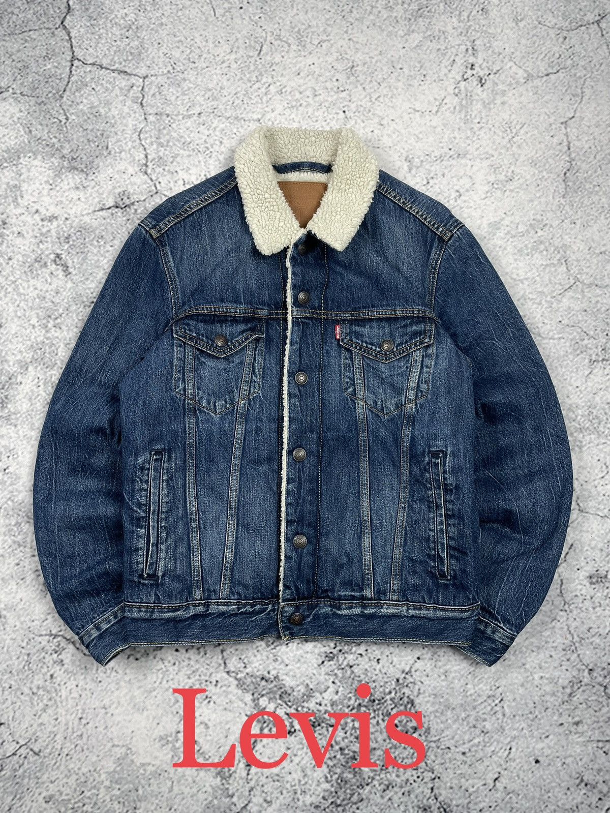Levi's Levi’s S Premium Blue Sherpa Denim Jacket – Warm Autumn Size US S / EU 44-46 / 1 - 1 Thumbnail