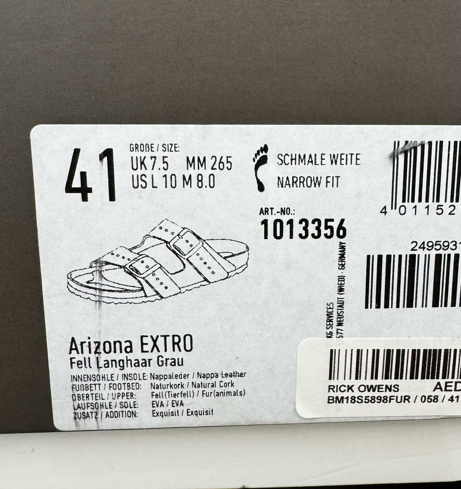 Rick Owens RICK OWENS x BIRKENSTOCK SANDALS Size US 8 / EU 41 - 5 Thumbnail