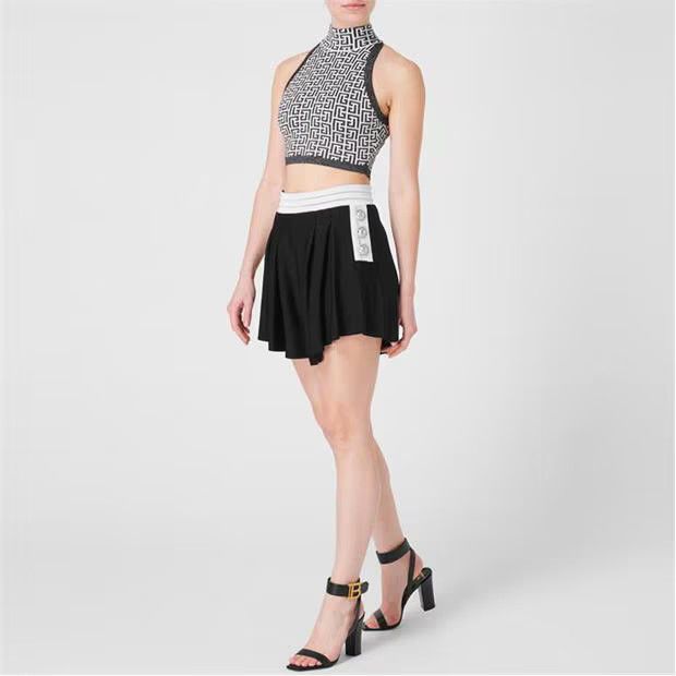 Balmain o1g2r1mq0924 Tank Top in White & Noir Size S / US 4 / IT 40 - 7 Thumbnail