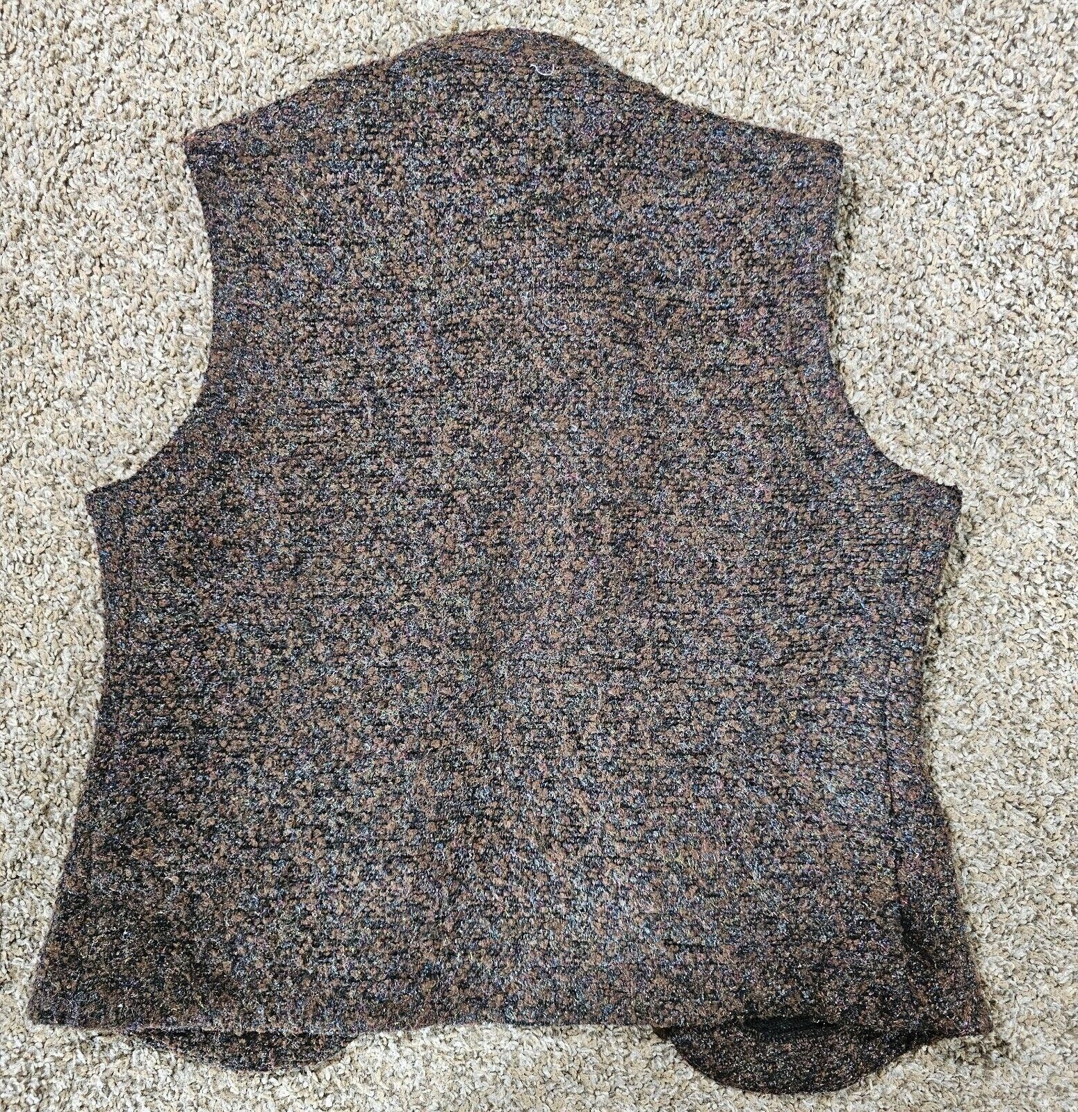 Designer Ethyl Brown Tweed Like Open Vest Medium Size M / US 6-8 / IT 42-44 - 6 Thumbnail