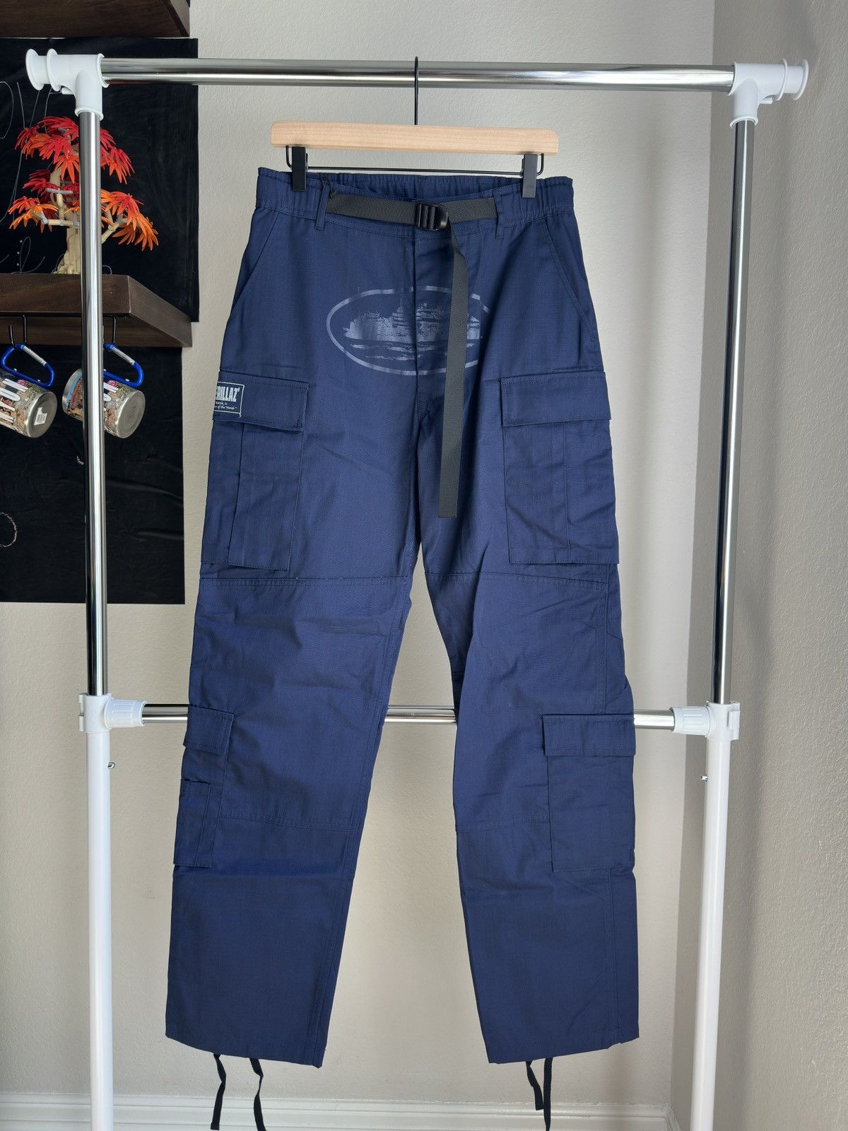 Corteiz Alcatraz Logo Guerillaz Cargo Pants Navy Size US 32 / EU 48 - 1 Thumbnail