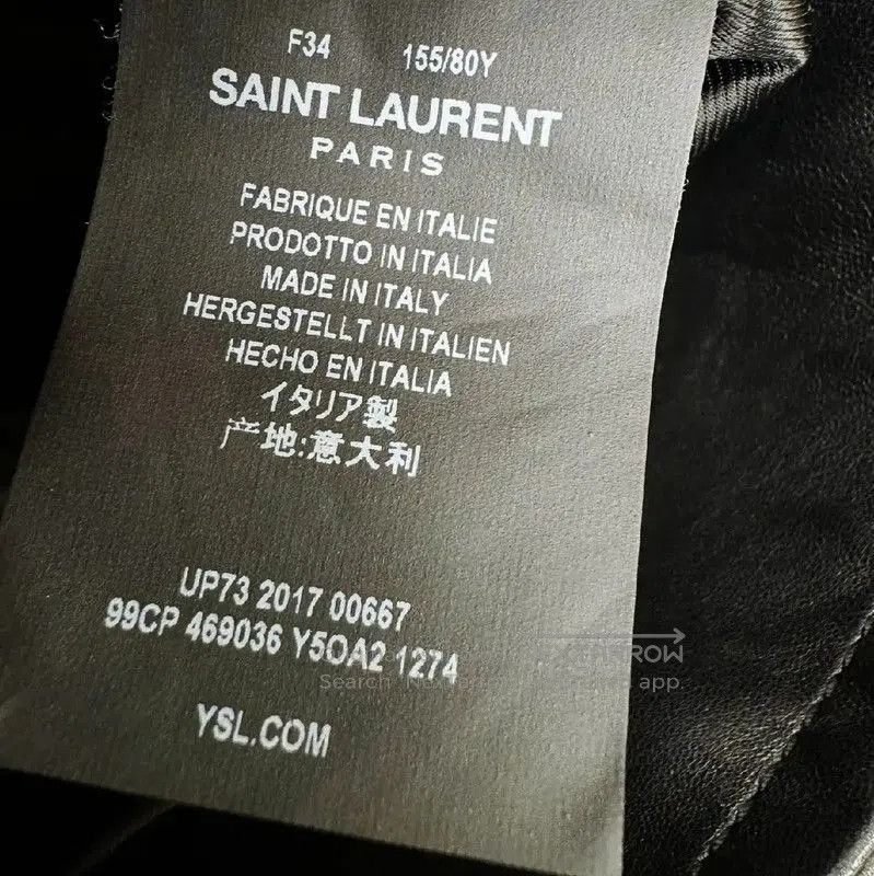 Yves Saint Laurent YSL Black Leather Women's Jacket Size S . Size S / US 4 / IT 40 - 5 Thumbnail