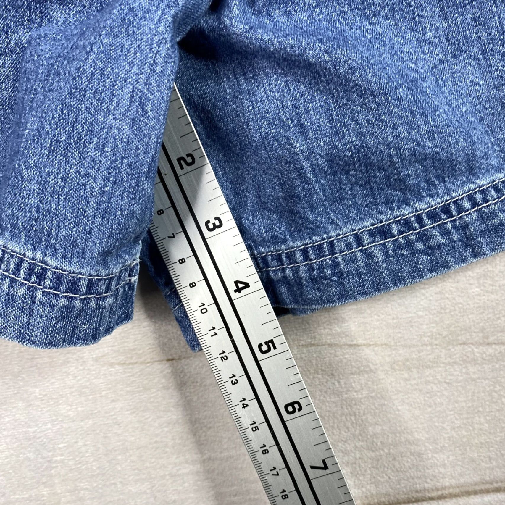 J. Jill J. Jill Shorts Womens 18 Petite Blue Denim Elastic Waist High Rise Cotton Size 40" / US 18 - 6 Thumbnail