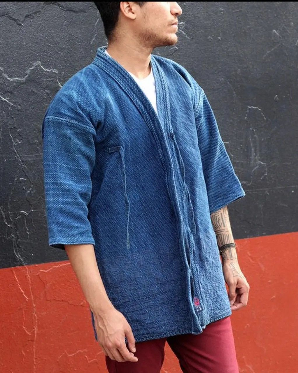 Indigo Vintage Faded Indigo Sashiko Kendo Jacket Size 3 Size US L / EU 52-54 / 3 - 24 Thumbnail