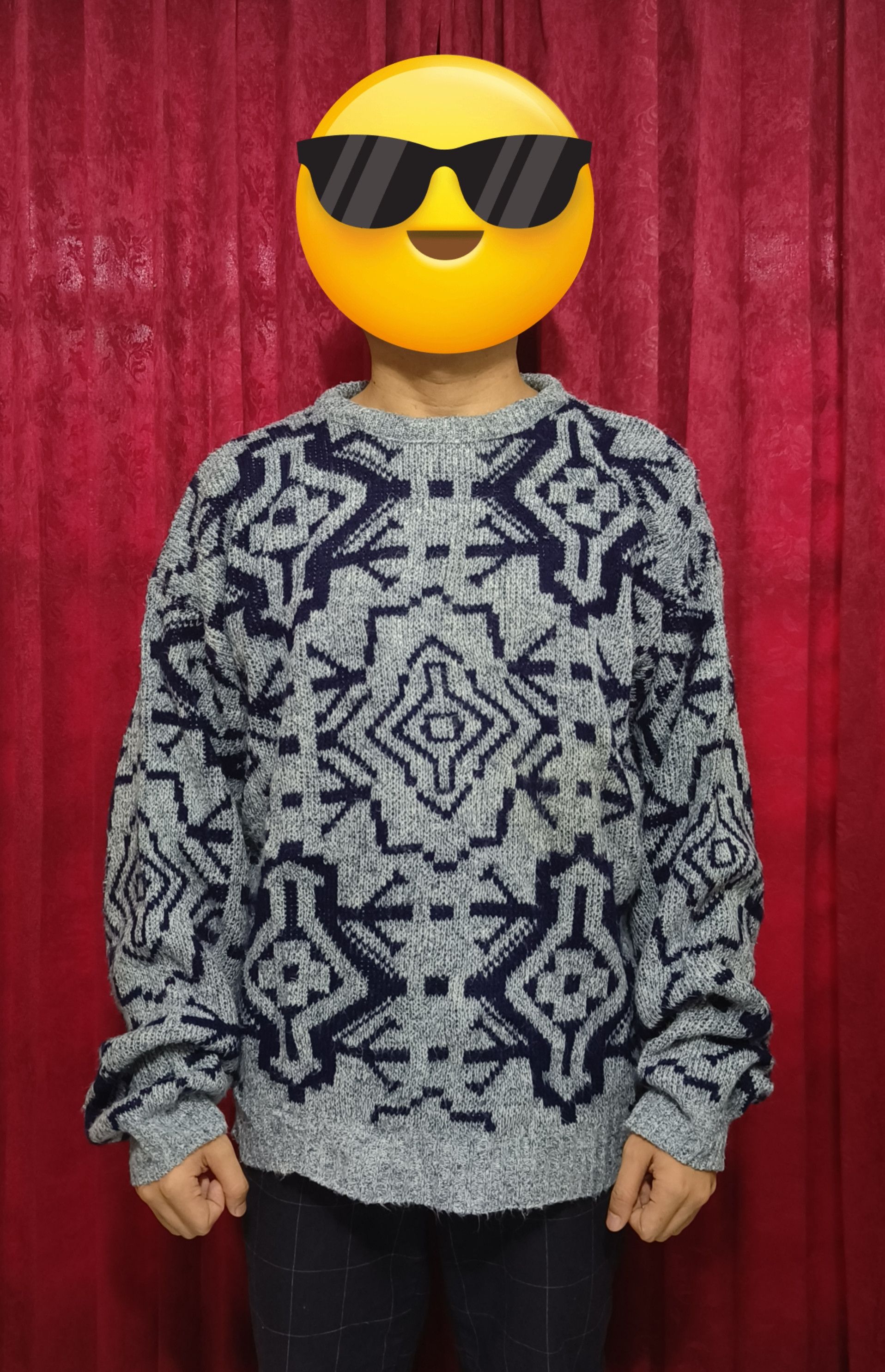 Other Vintage 90s Aztec Western Navajo Ethnic Motifs Knit Sweater Size US L / EU 52-54 / 3 - 8 Thumbnail