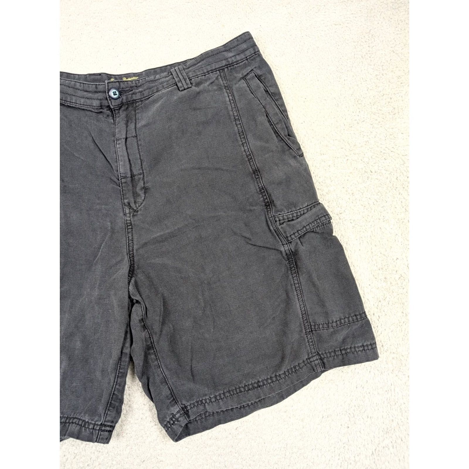 Tommy Bahama Tommy Bahama Relax Cargo Shorts Mens 42 Gray Cotton Lyocell Zip Fly Front Pockets 10 In Inseam Casual Summer Relax Mens Size US 42 / EU 58 - 3 Thumbnail
