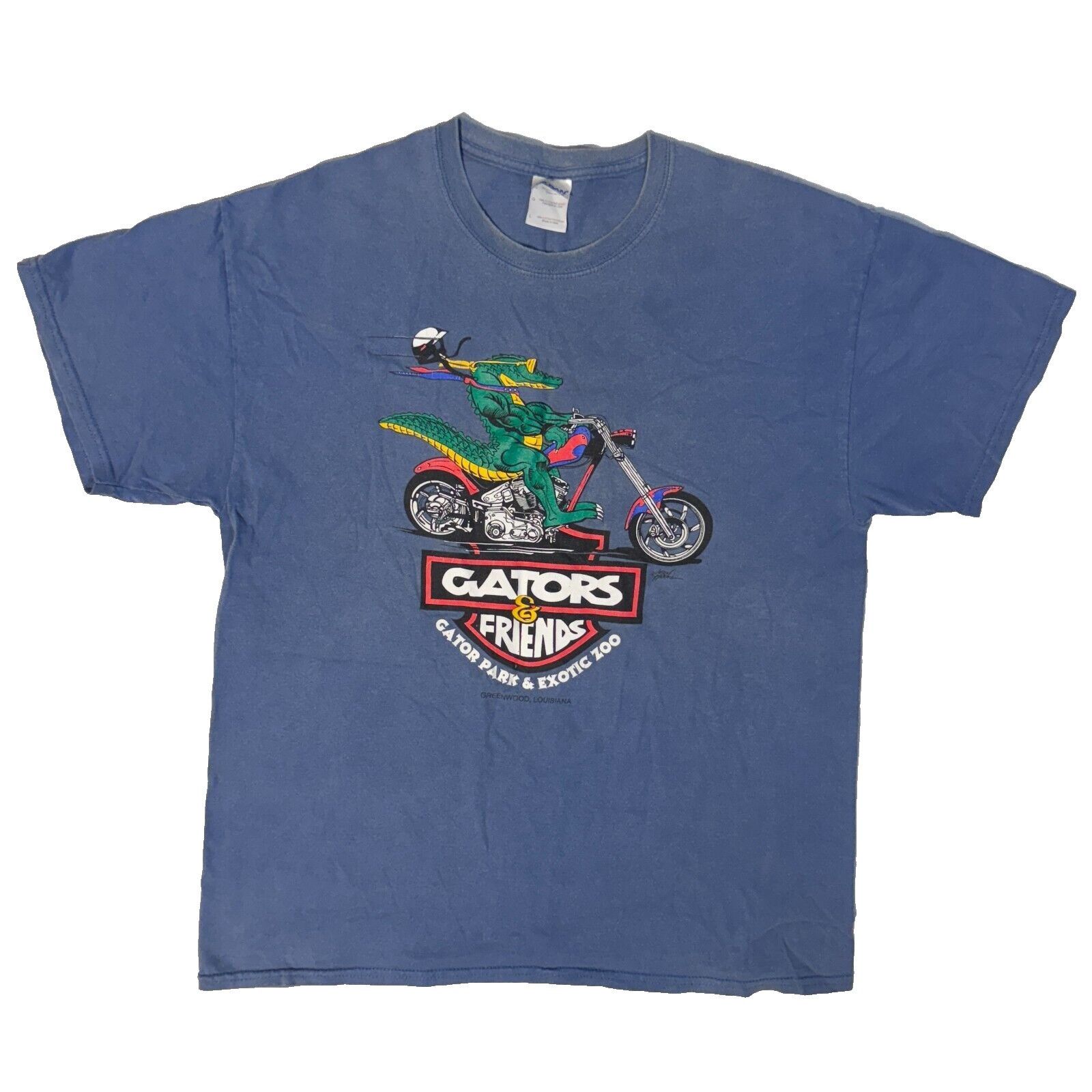 Gildan VTG Gators & Freinds Alligator Park & Exotic Zoo Lousiana Mo Size US L / EU 52-54 / 3 - 1 Thumbnail