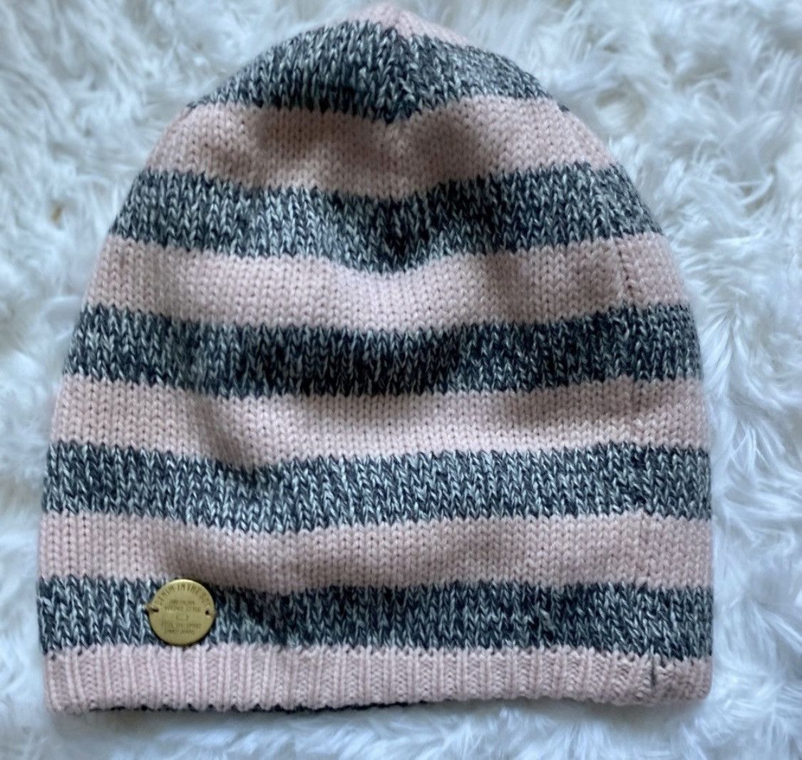 Other AMERICAN VINTAGE REVERSIBLE STRIPED SOLID KNIT BEANIE HAT Size ONE SIZE - 5 Thumbnail