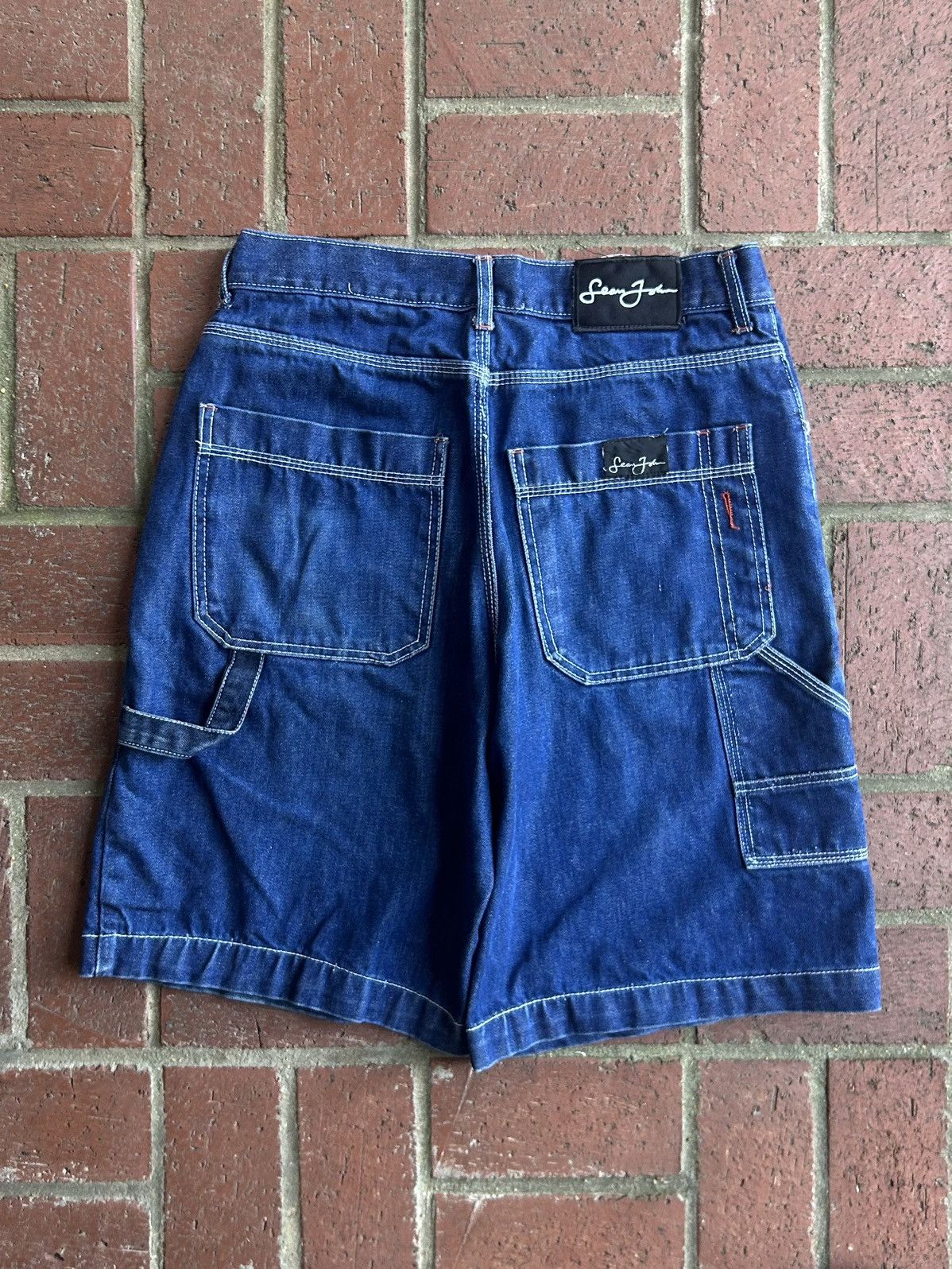 Sean John Vintage 90s Sean Jean baggy blue jnco style denim shorts Size US 34 / EU 50 - 1 Thumbnail