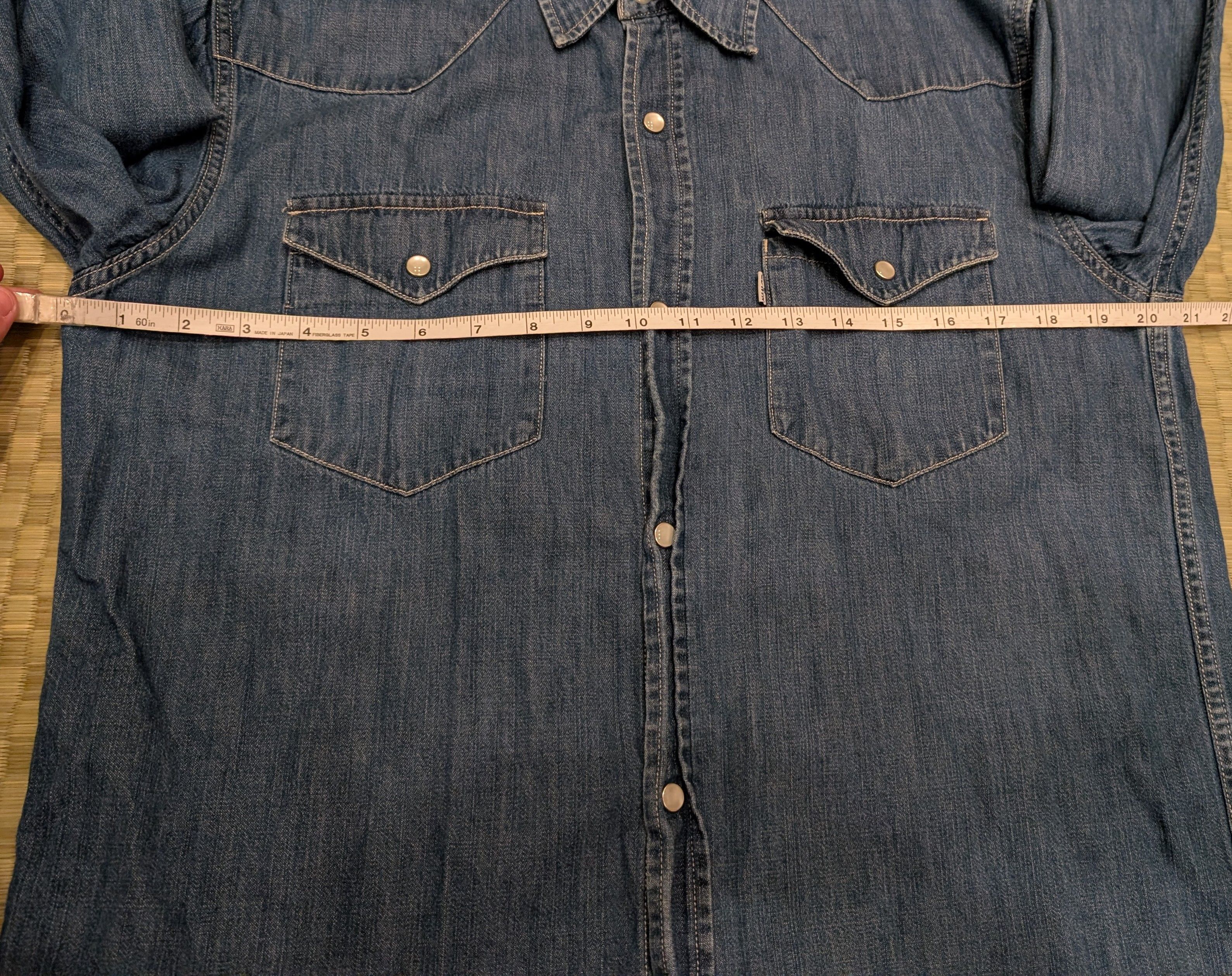 Edwin Edwin Pearl Snap Button Western Shirt Blue Relaxed Fit Size US L / EU 52-54 / 3 - 7 Thumbnail
