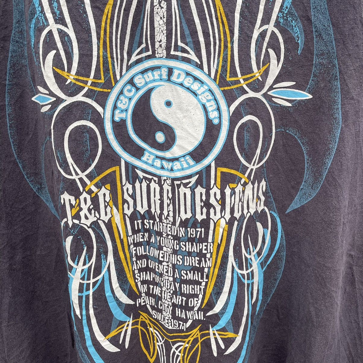 Vintage 🔥Vintage Hawaiin T&C Surf Big Logo Surfing Tee Size US XL / EU 56 / 4 - 3 Thumbnail