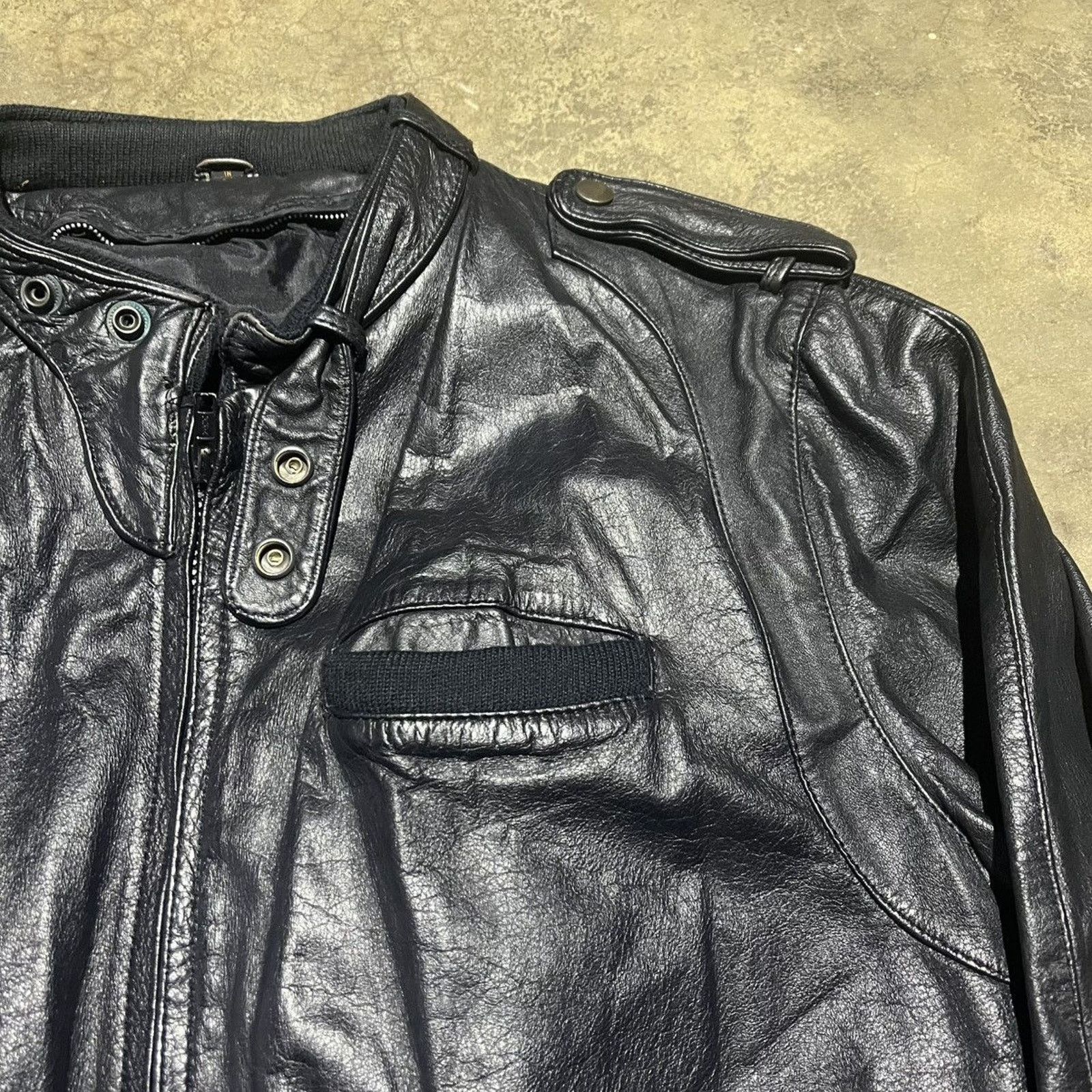 Vintage Vintage 80s Black Grunge Leather Jacket Size US M / EU 48-50 / 2 - 2 Thumbnail