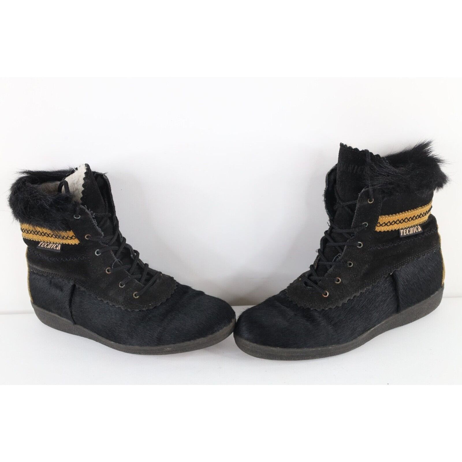 Vintage 90s Streetwear Fur Suede Leather Moccasin Boots