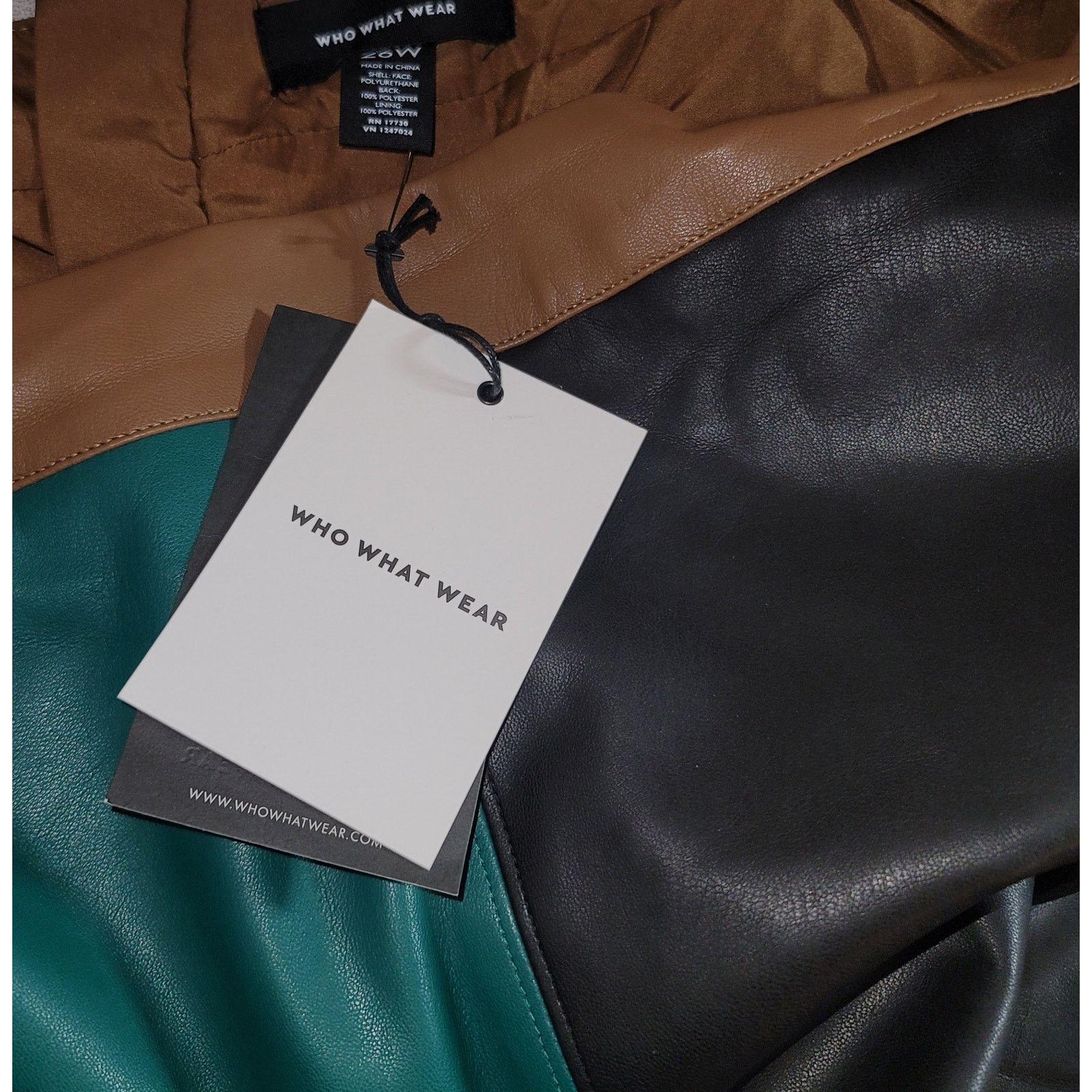 Other Ava & Viv Brown Tri-Color Pleather ALine Midi Skirt 26W Plus Size 42" / US 20 - 5 Thumbnail