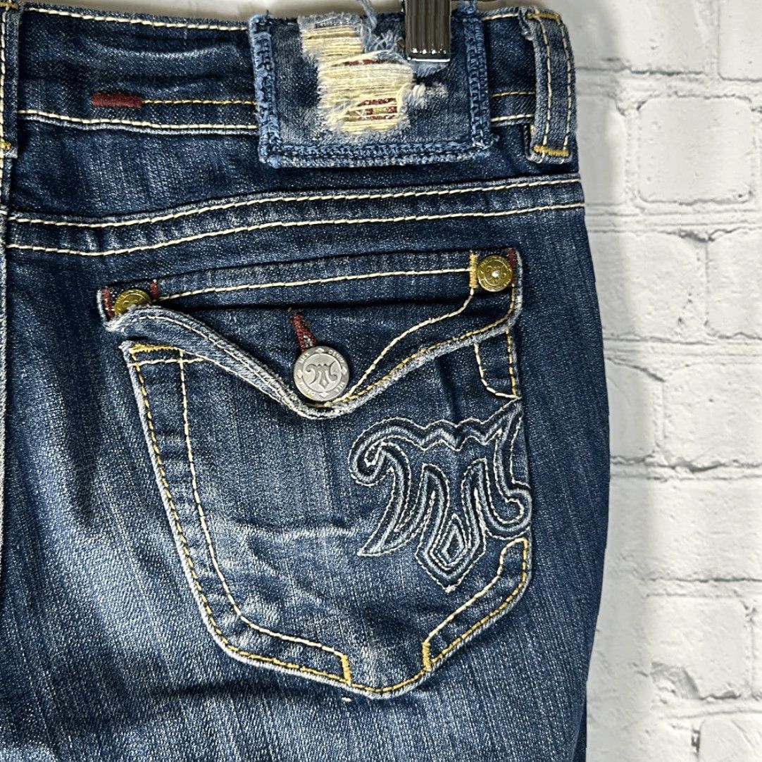 Denime Mek Denim USA San Diego Jeans W28 L34 Heavy Stitching Women Jeans Bootcut Blue USA Theme Size 28" / US 6 / IT 42 - 4 Thumbnail