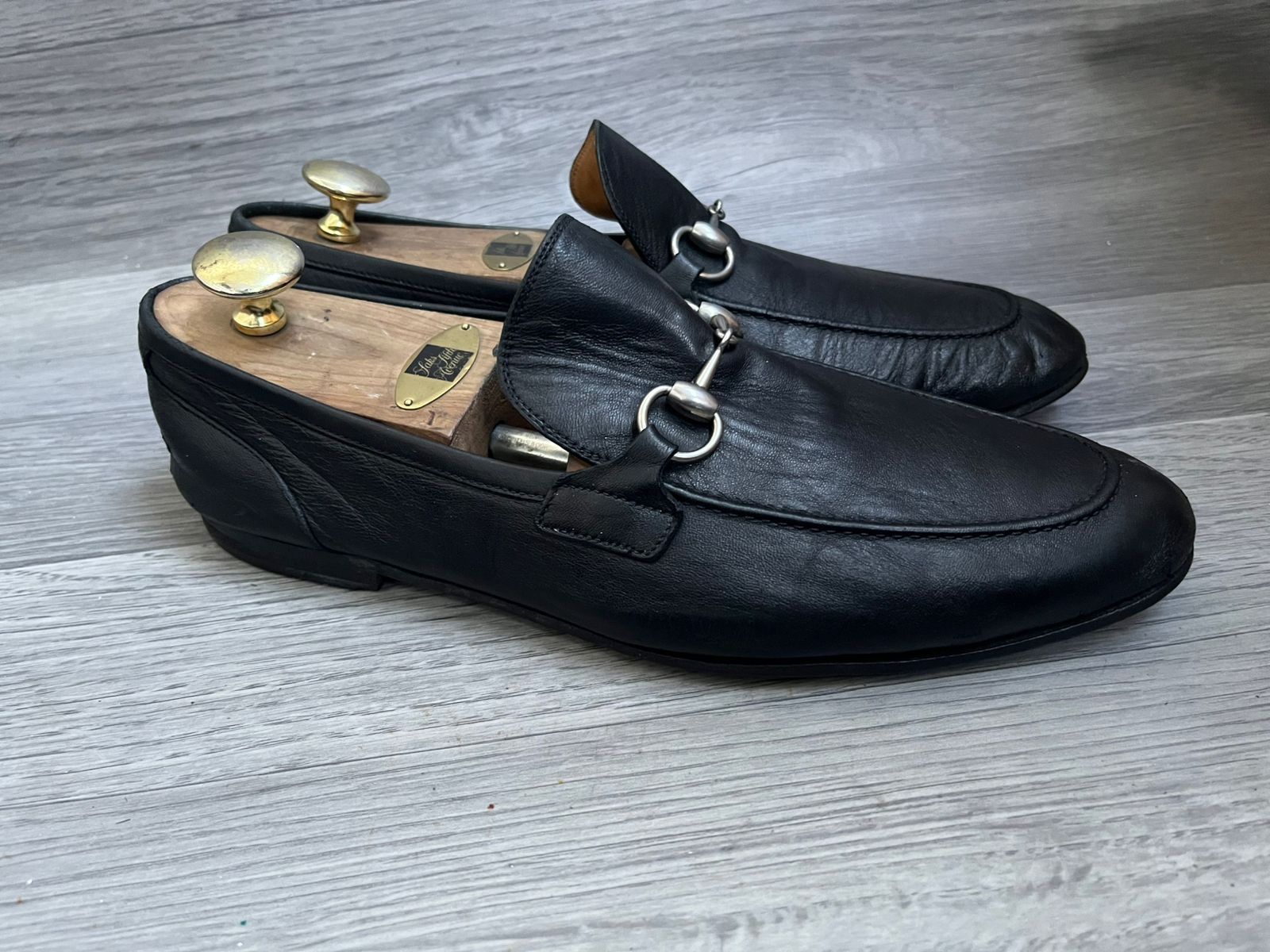 Gucci Gucci Horsebit Jordan Black Leather Loafers UK 9 Size US 10 / EU 43 - 5 Thumbnail