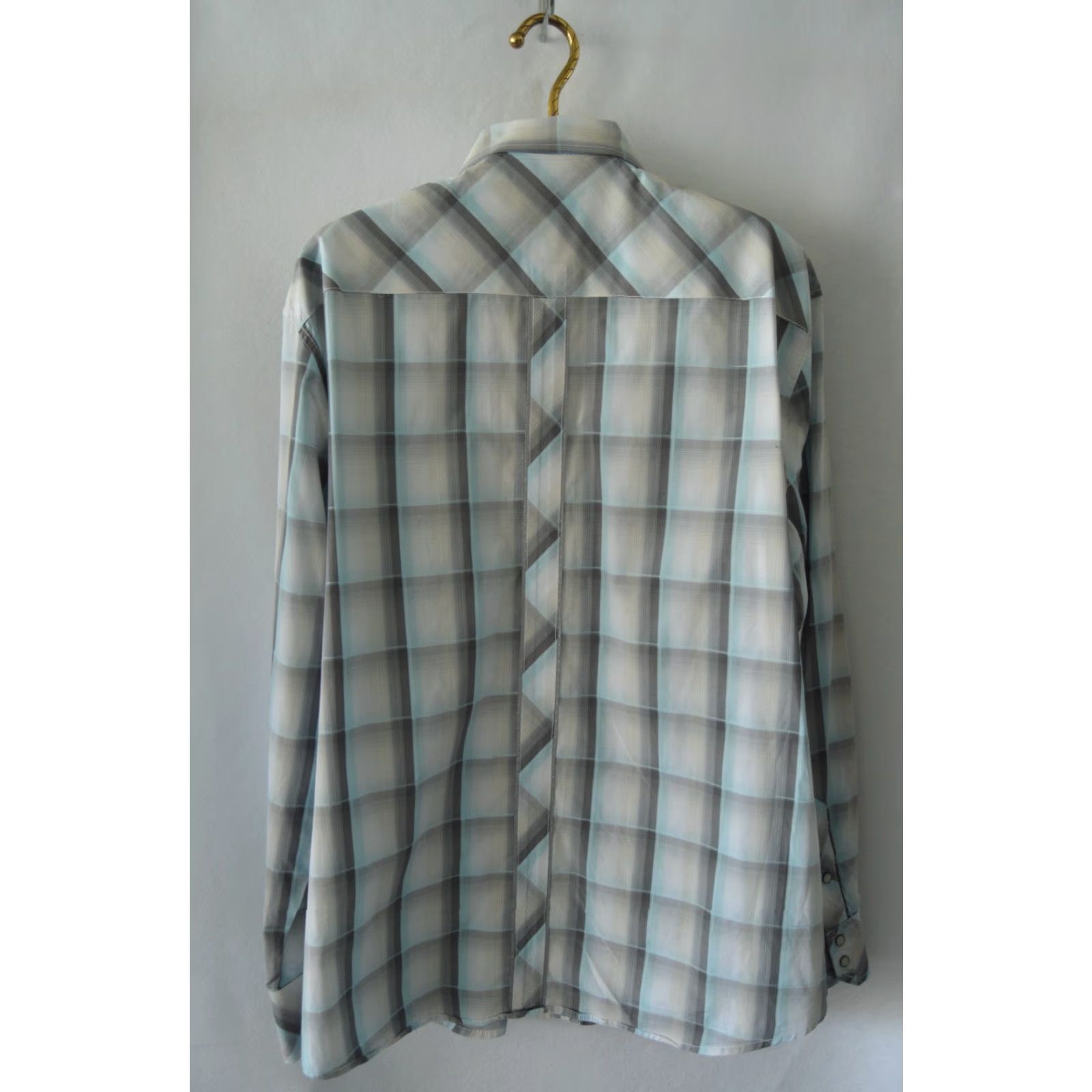 Vintage BKE Shirt Mens 2XL Gray Plaid Button-Up Western Cowboy Long Sleeve Shirt Size US XXL / EU 58 / 5 - 2 Thumbnail