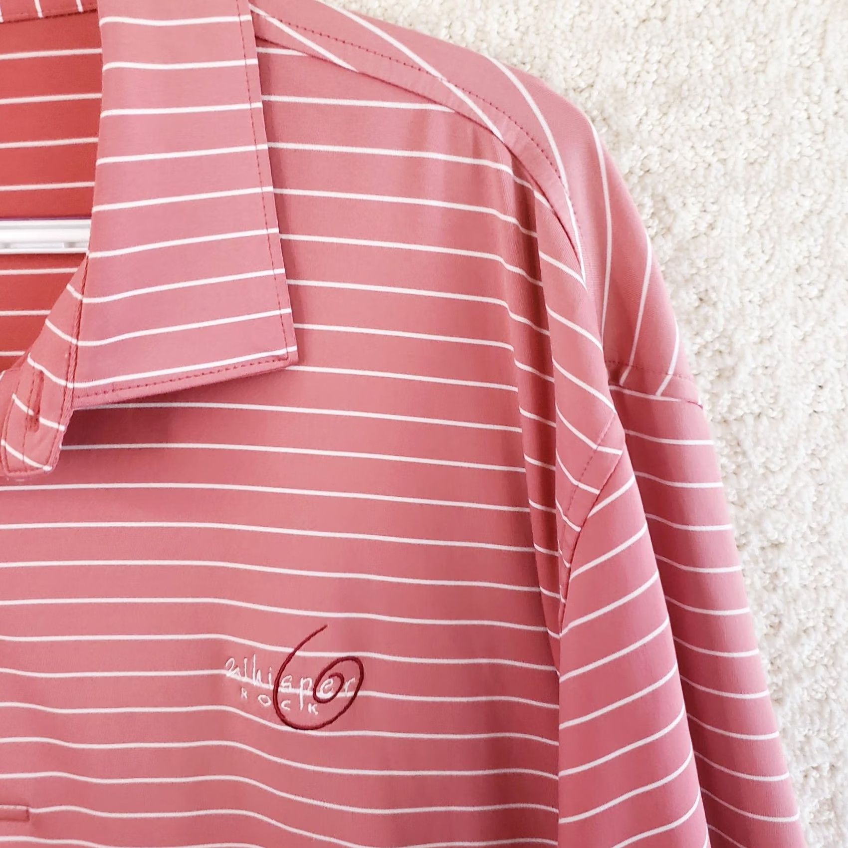 Peter Millar Peter Millar Summer Comfort Polo Shirt Mens XL Pink Striped SS Golf Whisper Rock Size US XL / EU 56 / 4 - 7 Thumbnail