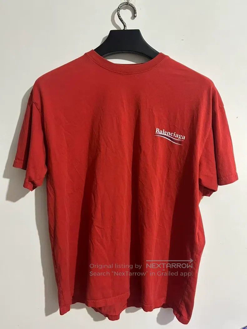 Balenciaga Balenciaga Red Coke Wave Short Sleeve T-Shirt Size US M / EU 48-50 / 2 - 1 Thumbnail