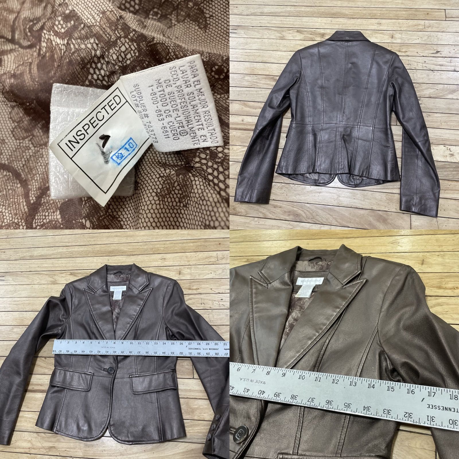 Worthington VINTAGE Worthington Leather Jacket Womens XS Brown Y2K 90s Long Sleeve Leather Blazer Shirt Jacket Size L / US 10 / IT 46 - 8 Thumbnail