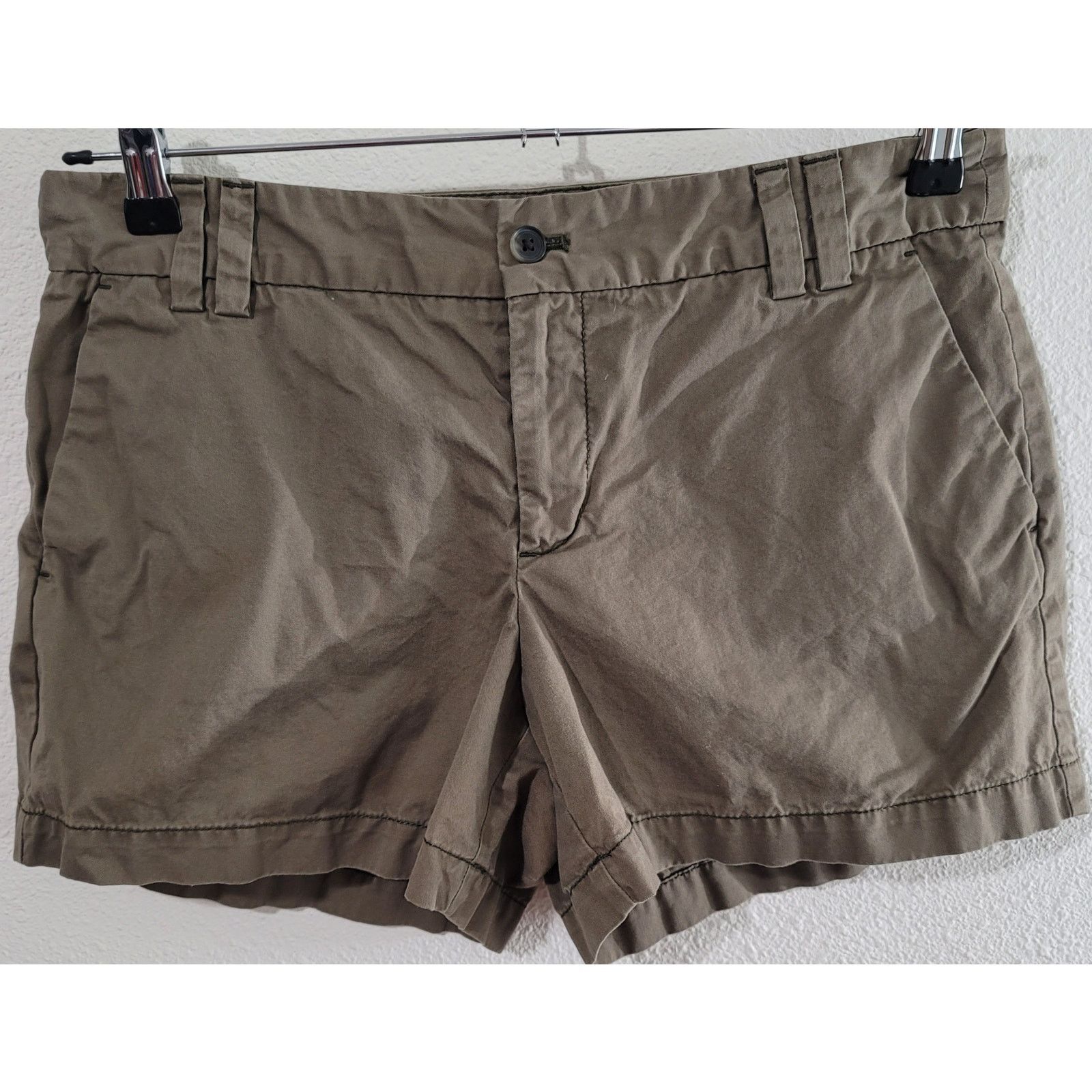 Other Ann Taylor Loft Brown Green Mid Rise Chino Short 100% Cotton Size 28" / US 6 / IT 42 - 1 Thumbnail
