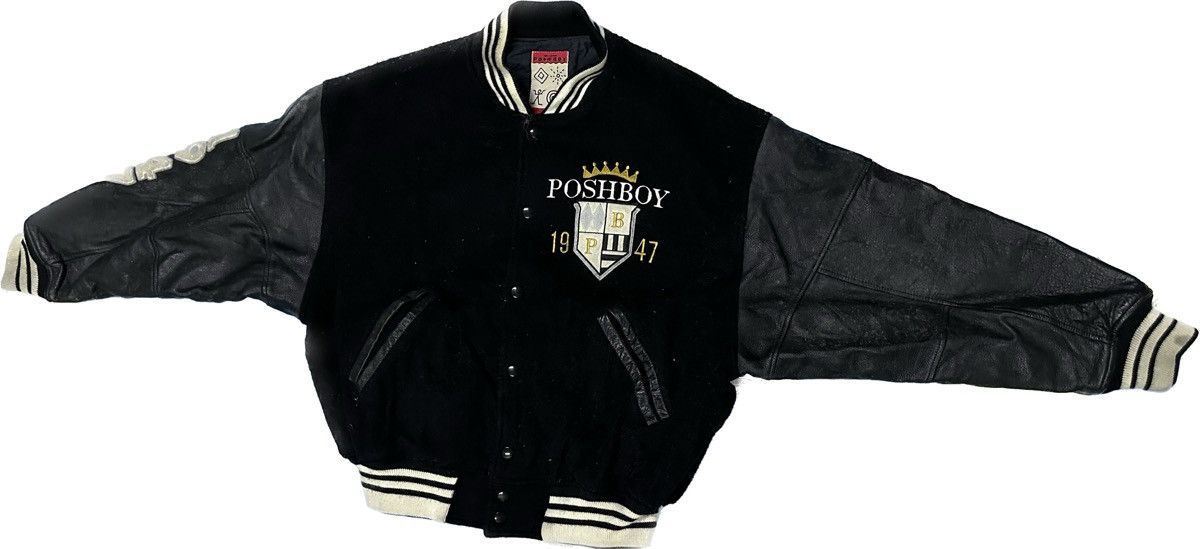 image of Vintage Posh Boy Varsity Jacket in Black, Men's (Size Medium)