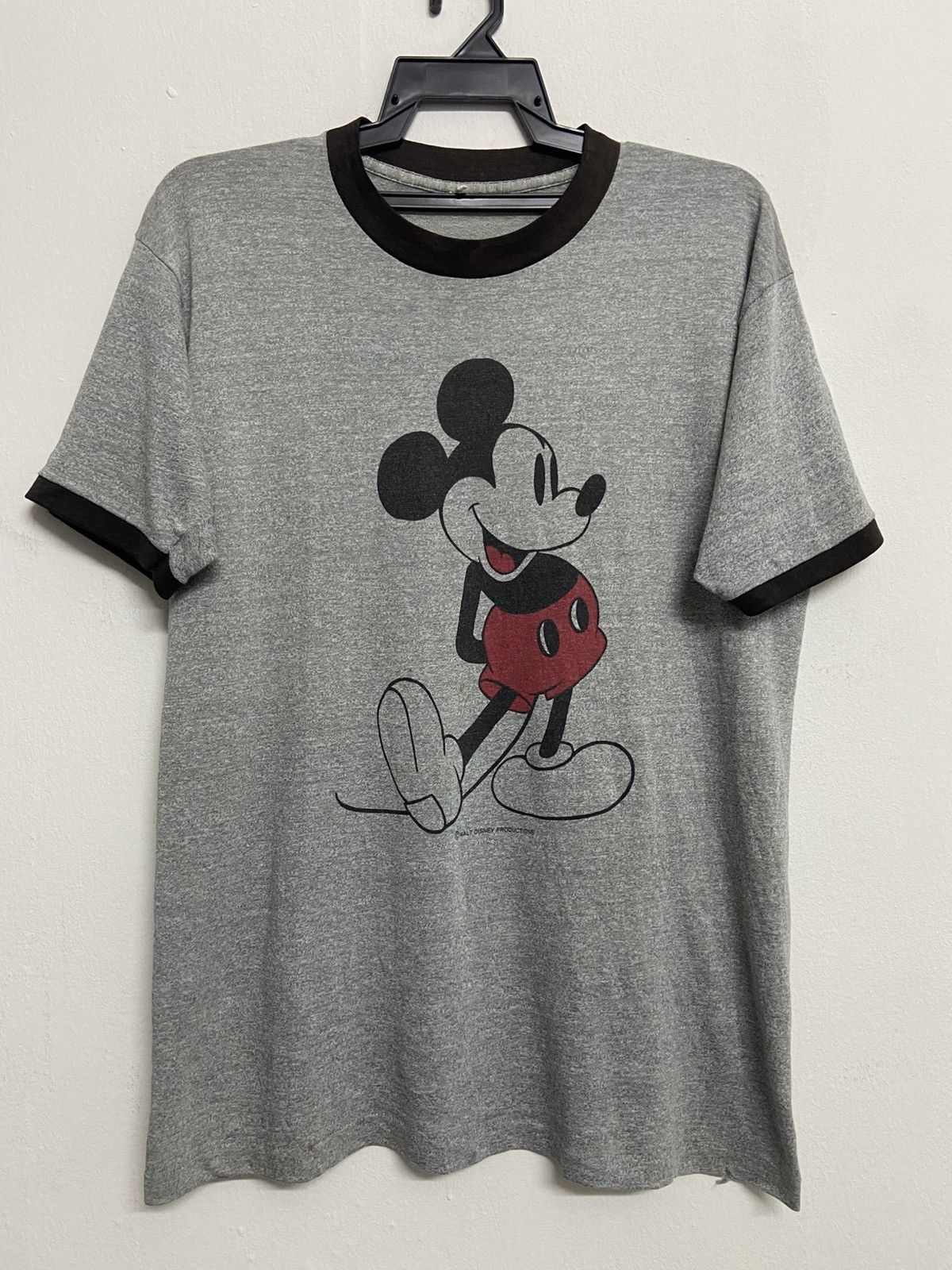 Vintage 80s Mickey Mouse Walt Disney Cartoon Ringer Tee Size US L / EU 52-54 / 3 - 6 Thumbnail