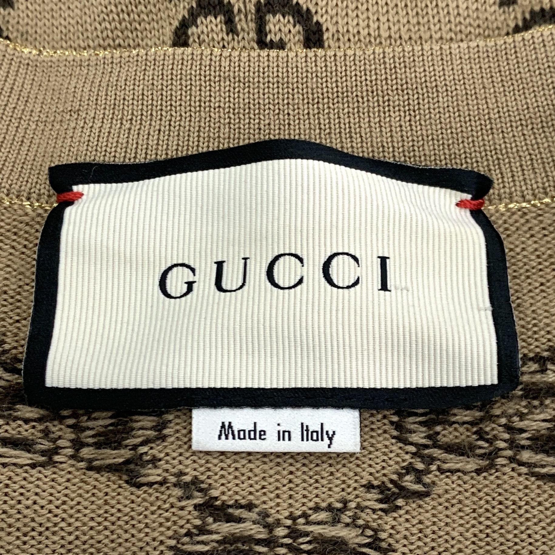Gucci Gucci Monogram Wool Sweater Brown V-Neck Knit (Size XS) Size XS / US 0-2 / IT 36-38 - 2 Thumbnail
