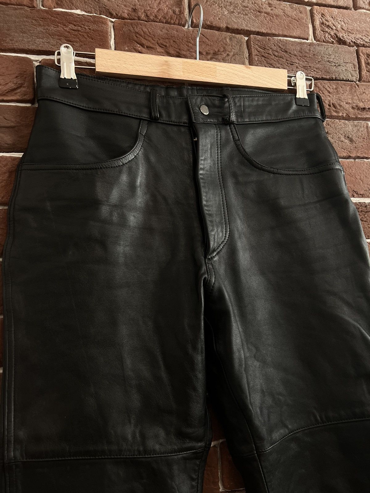 Genuine Leather Genuine Real Leather Black Pant Vintage Rock Punk Hype Y2k Size US 34 / EU 50 - 3 Thumbnail