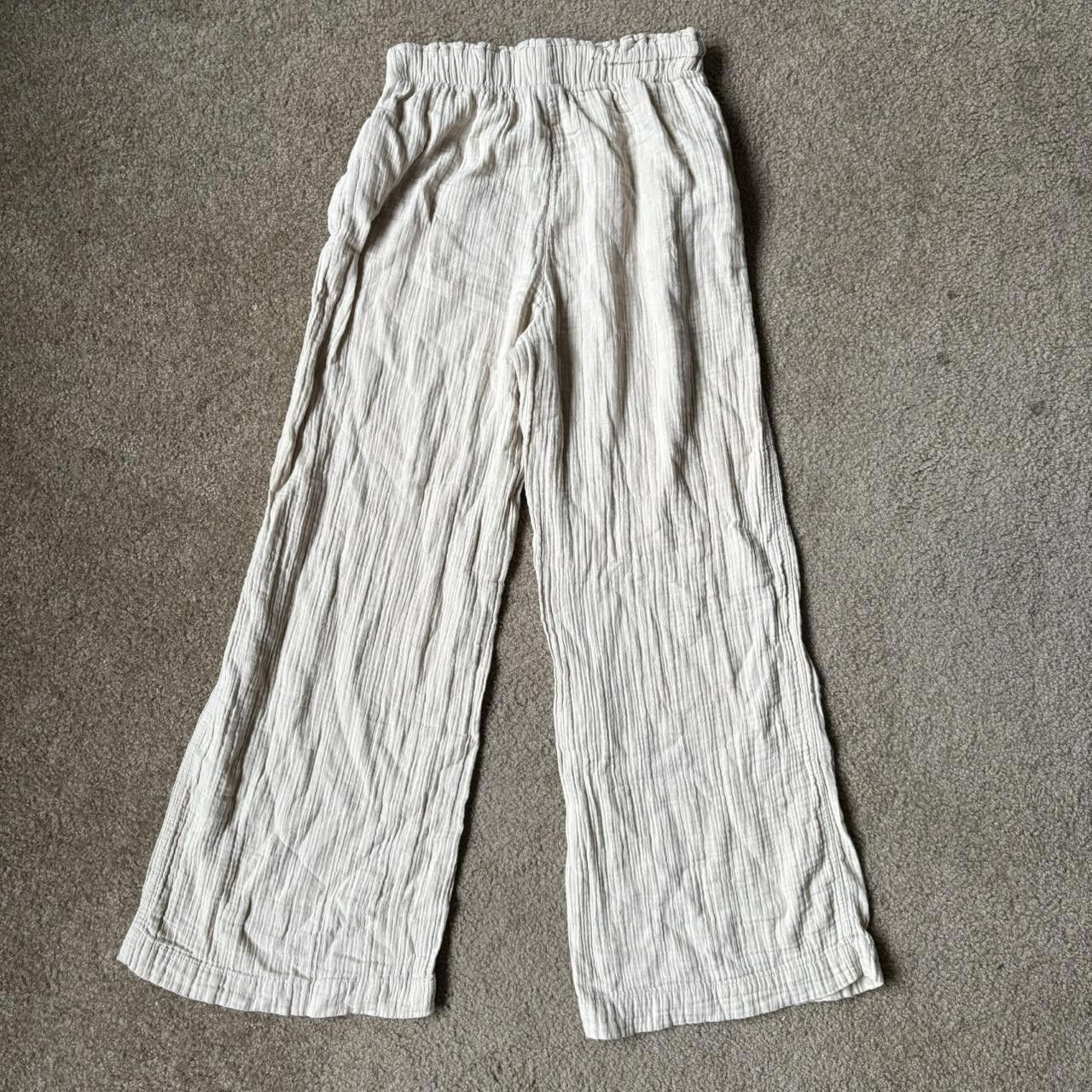 Gap Gap Wide Leg Cream Flowy Pants Size 28" / US 6 / IT 42 - 4 Thumbnail