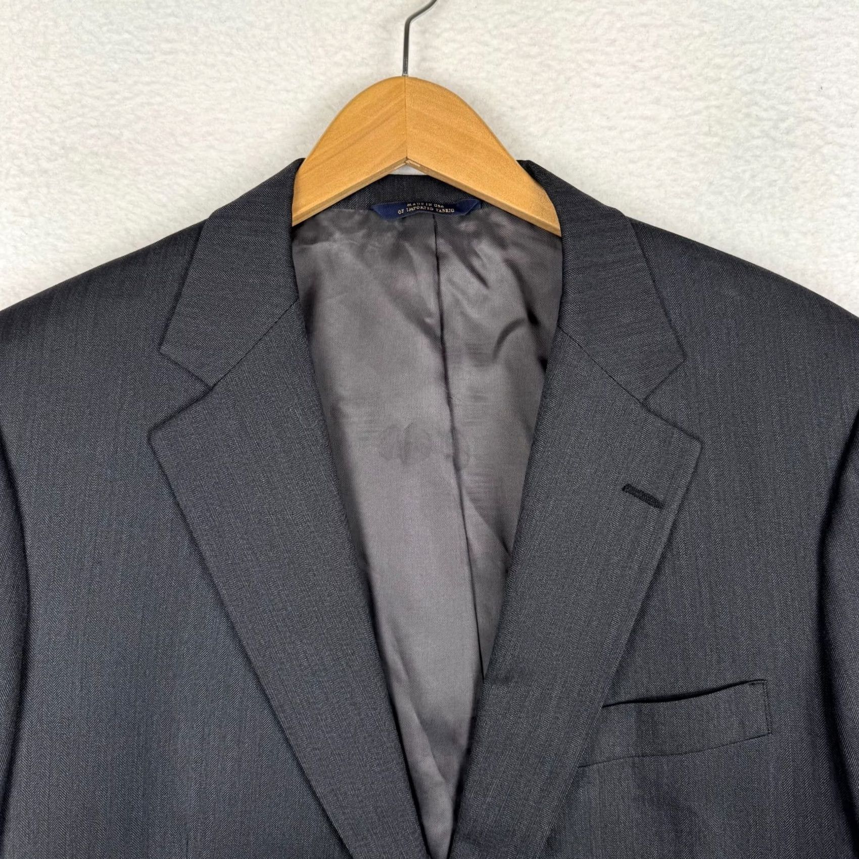Brooks Brothers Brooks Brothers Saxxon Madison Men's Blazer Wool 2 Piece Dark Gray 41R Size 42R - 3 Thumbnail