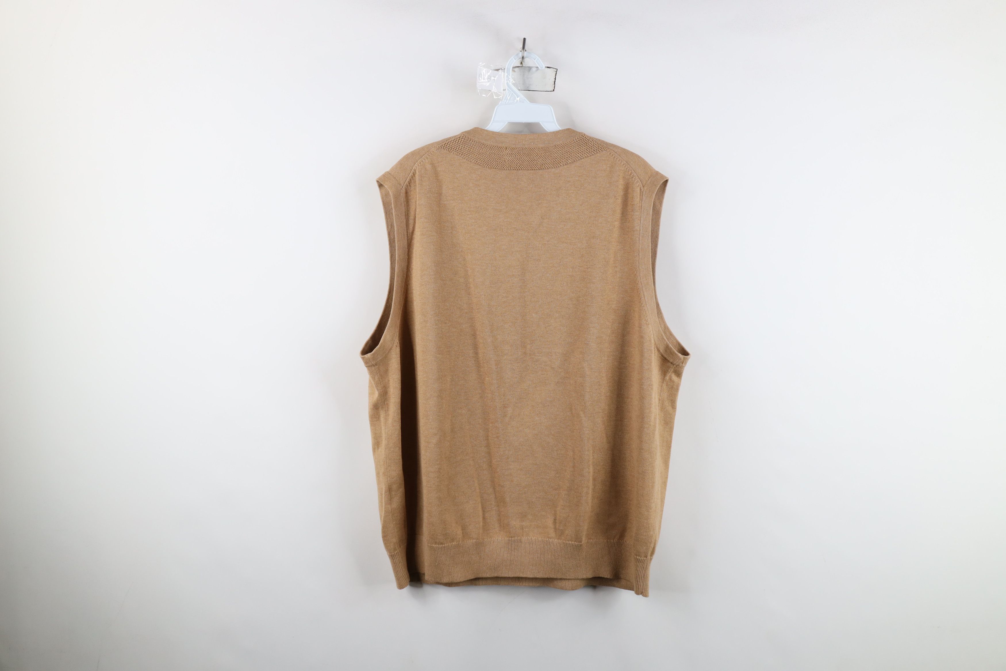 Lands' End Vintage Lands End Cotton Knit V-Neck Sweater Vest Beige Size US XL / EU 56 / 4 - 9 Thumbnail