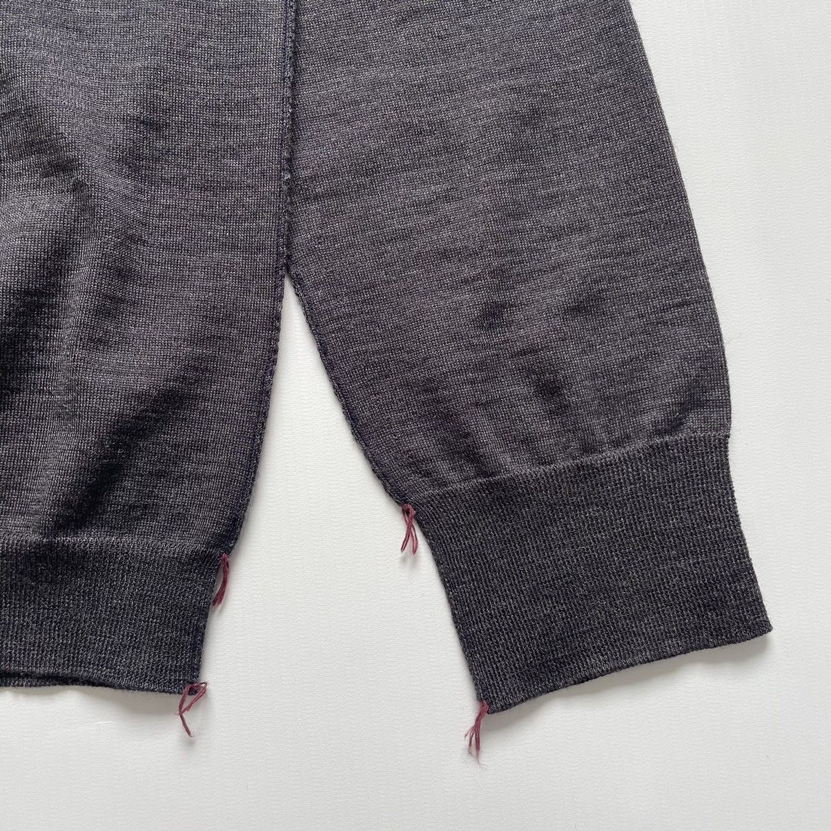 Maison Margiela A/W 23 Gray Wool Inside Out Seam Sweater Size US M / EU 48-50 / 2 - 11 Thumbnail