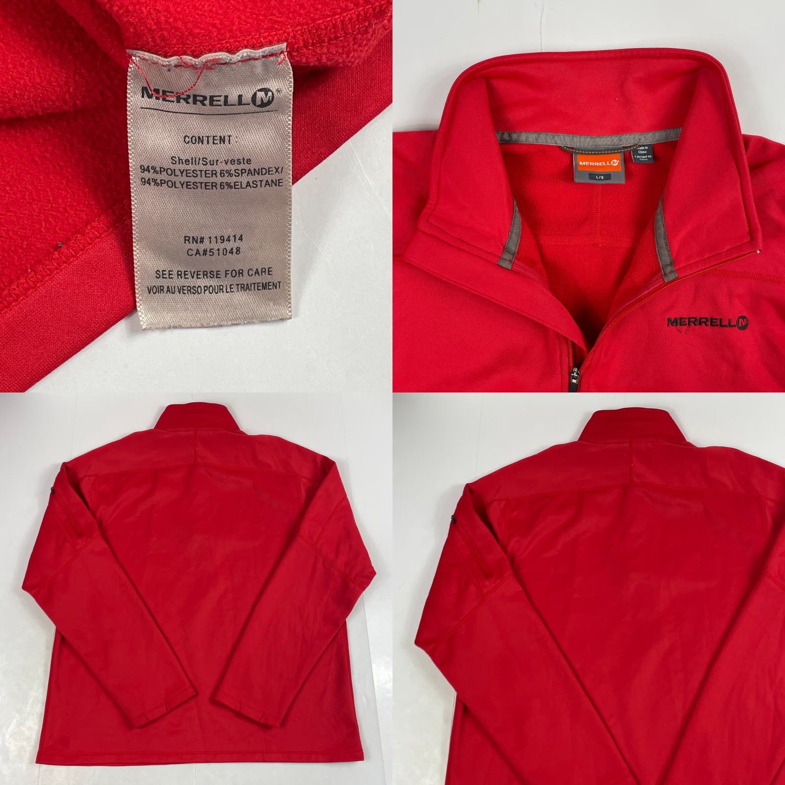 Merrell Merrell Jacket Mens Large Red Fleece Lined 1/4 Zip Pullover Outdoor Casual Coat Weather Wind-Resistant Size US L / EU 52-54 / 3 - 8 Thumbnail